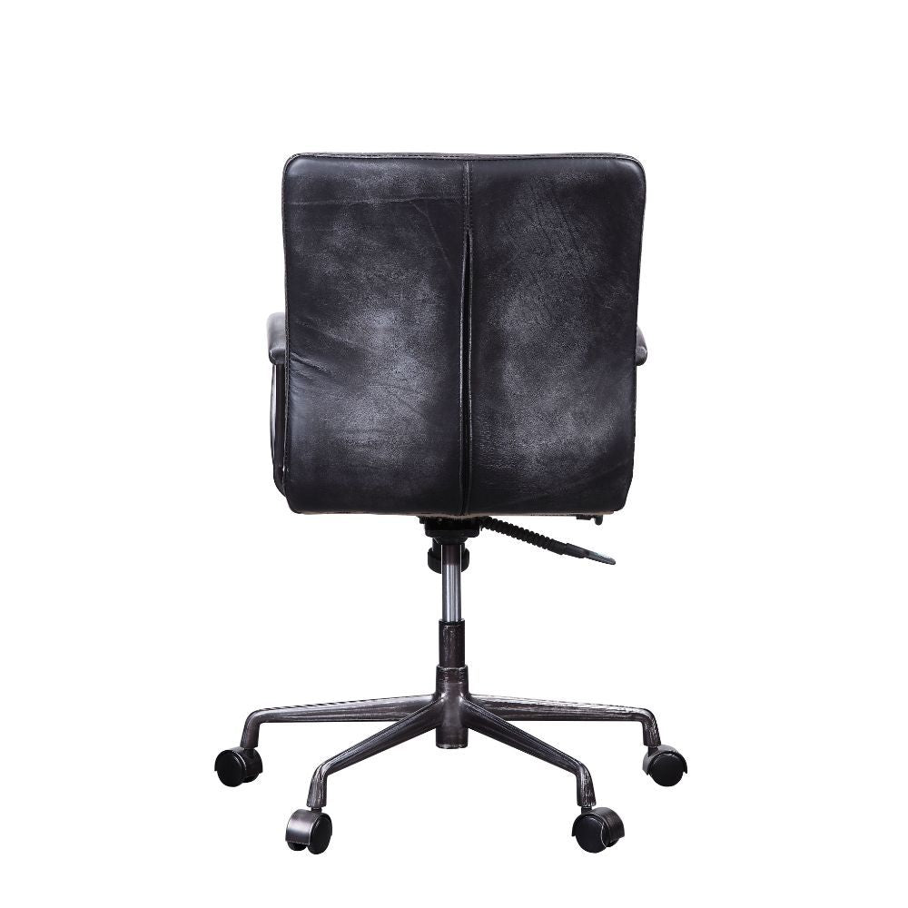Barack - Executive Office Chair - Vintage Black Top Grain Leather & Aluminum - Urban Living Furniture (Los Angeles, CA)