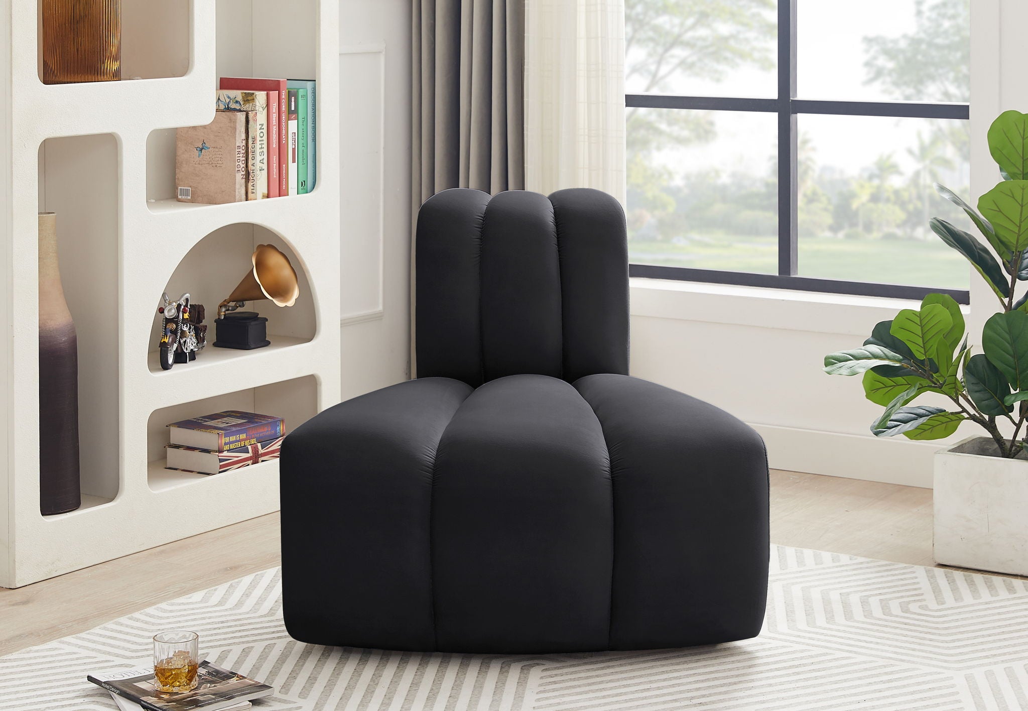 Arc - Velvet Reverse Corner Chair - Urban Living Furniture (Los Angeles, CA)