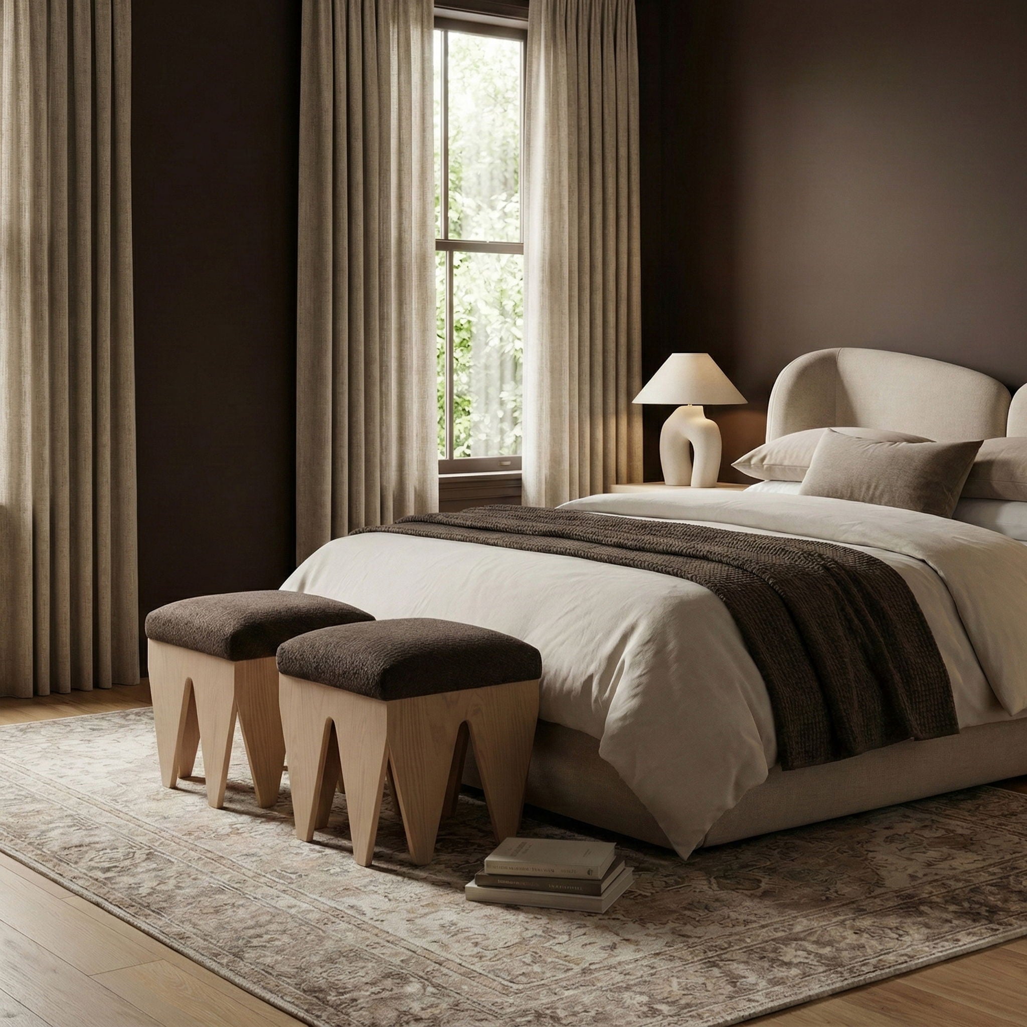 Altair - Fabric Bench - Light Brown Base