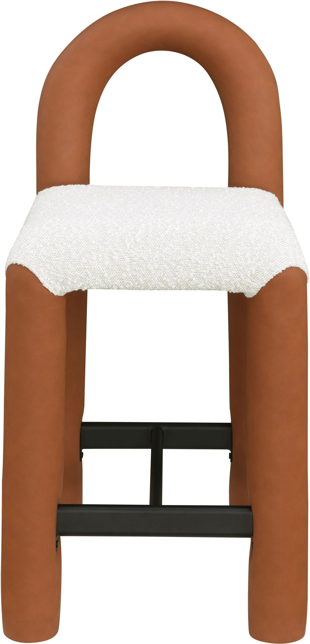 Amari - Vegan Leather and Boucle Fabric Stool - Urban Living Furniture (Los Angeles, CA)
