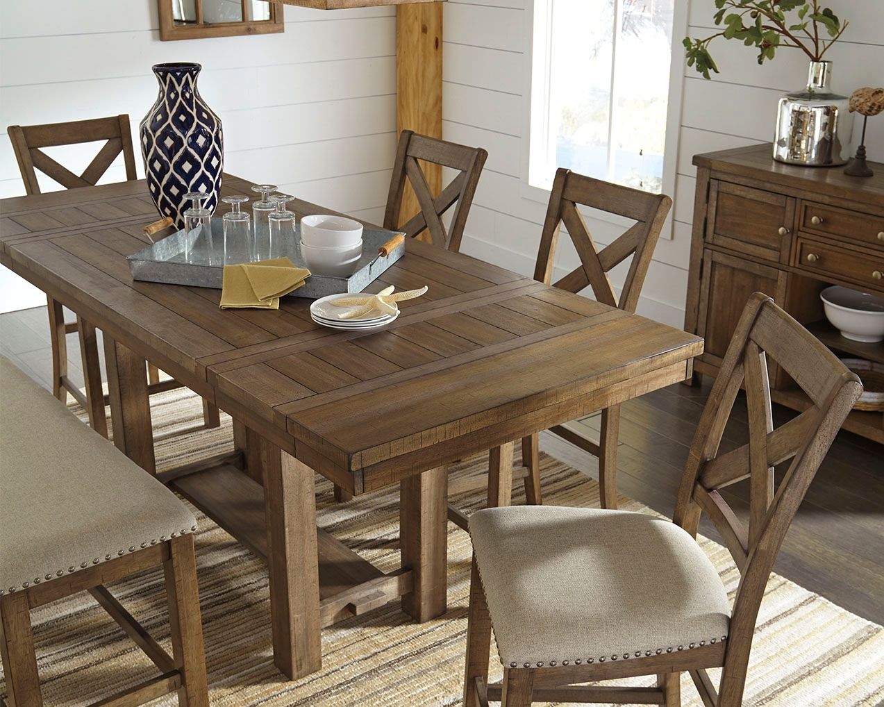 Moriville - Grayish Brown - Rectangular Dining Room Counter Extension Table - Urban Living Furniture (Los Angeles, CA)