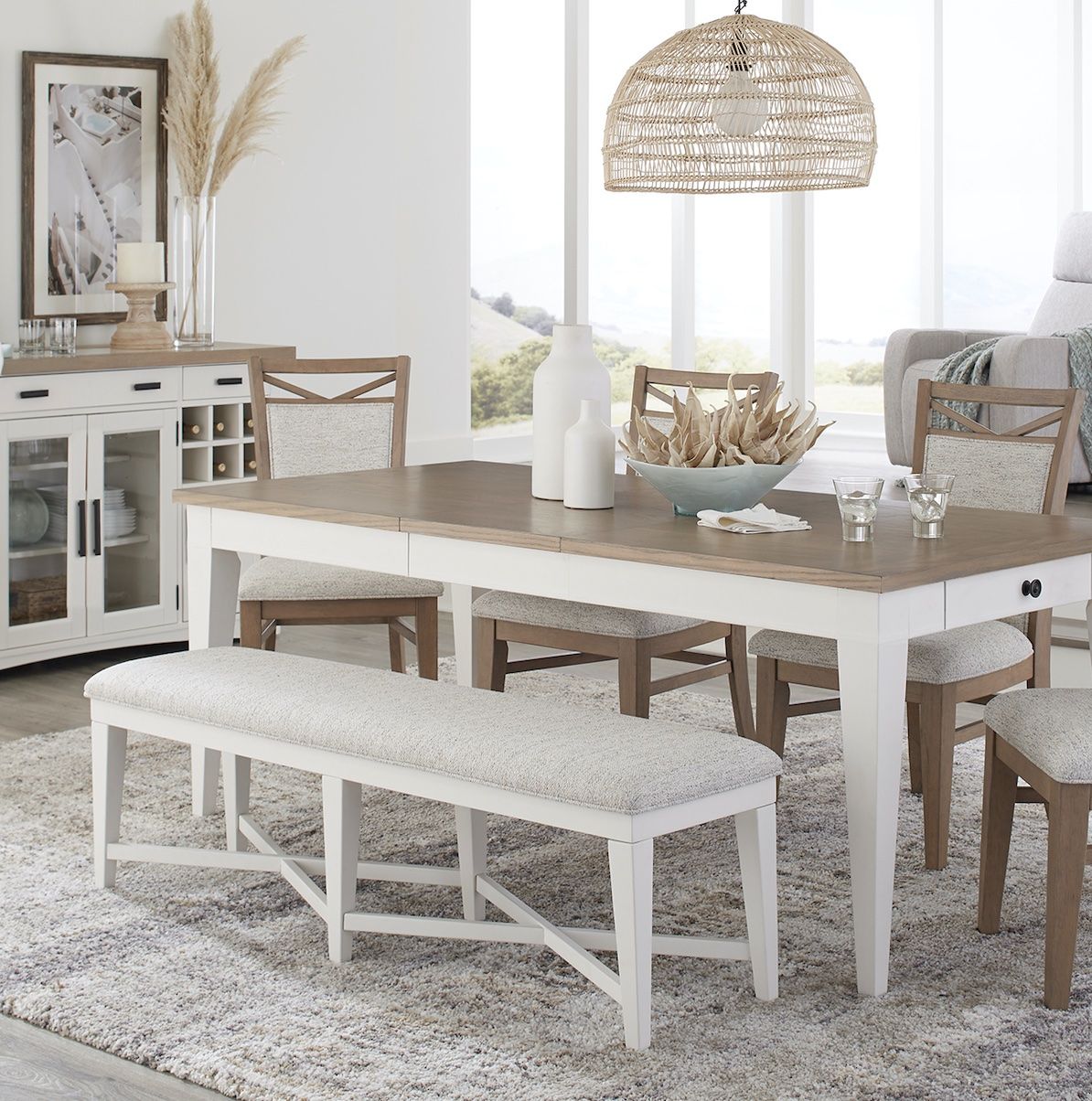 Americana Modern Dining - Upholstered Counter Bench - Cotton - Urban Living Furniture (Los Angeles, CA)