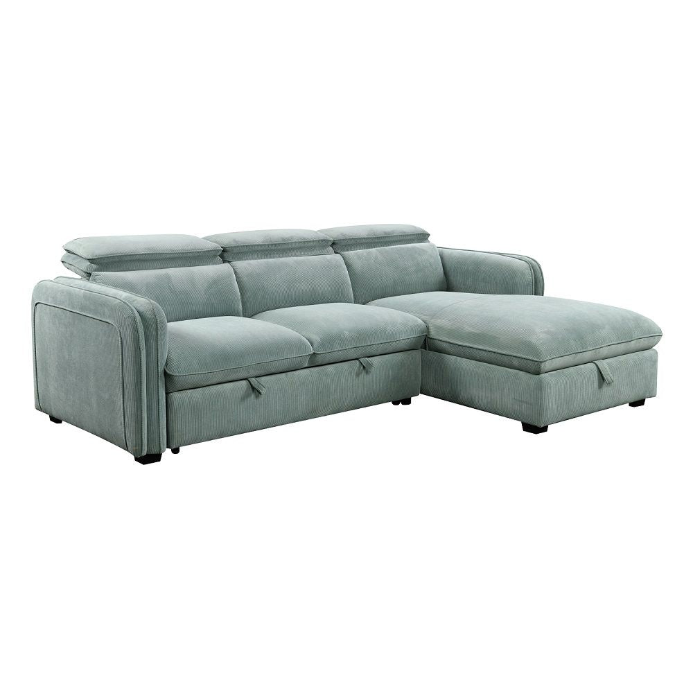 Zavala - Sectional Sofa With Sleeper & Storage - Light Green - Urban Living Furniture (Los Angeles, CA)
