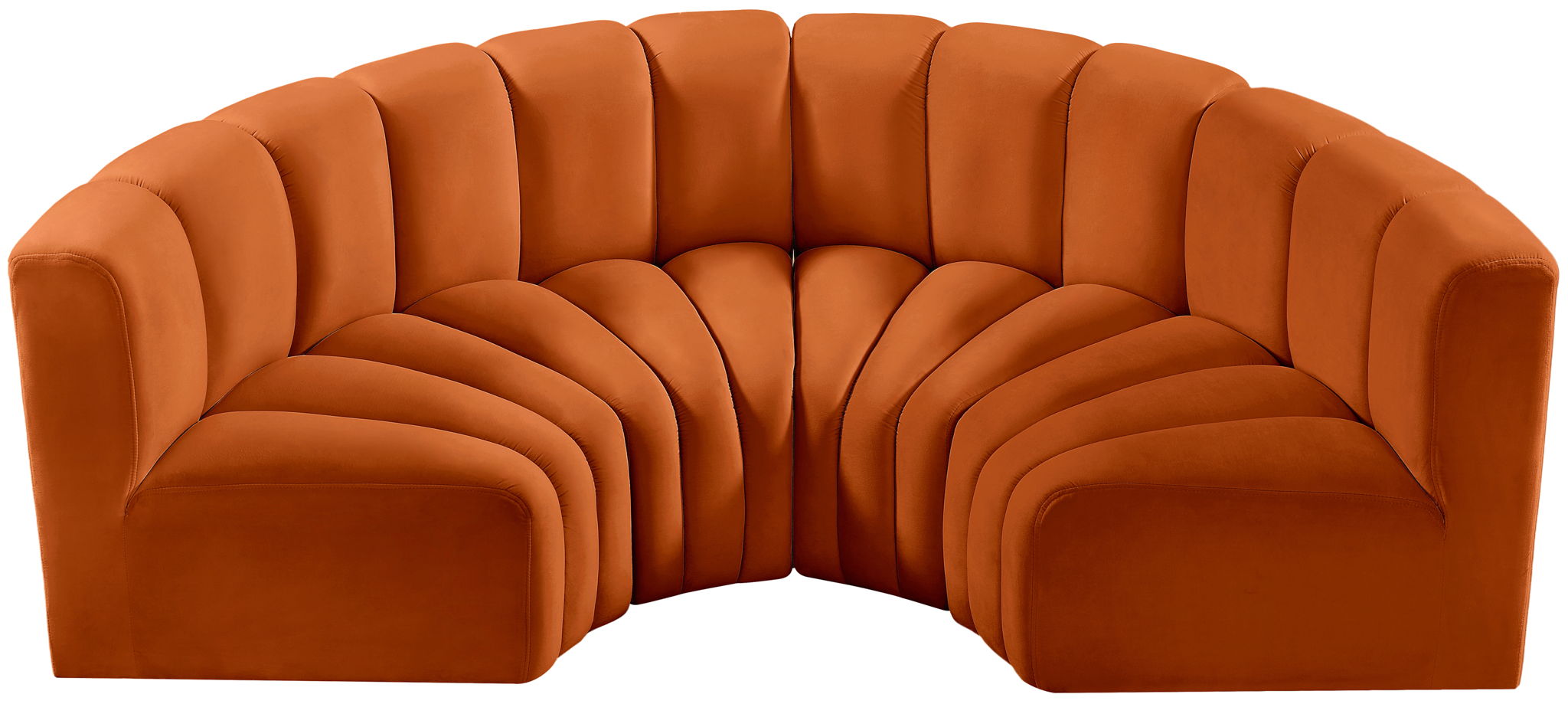 Arc - Velvet 4 Piece U-Shaped Modular Sofa