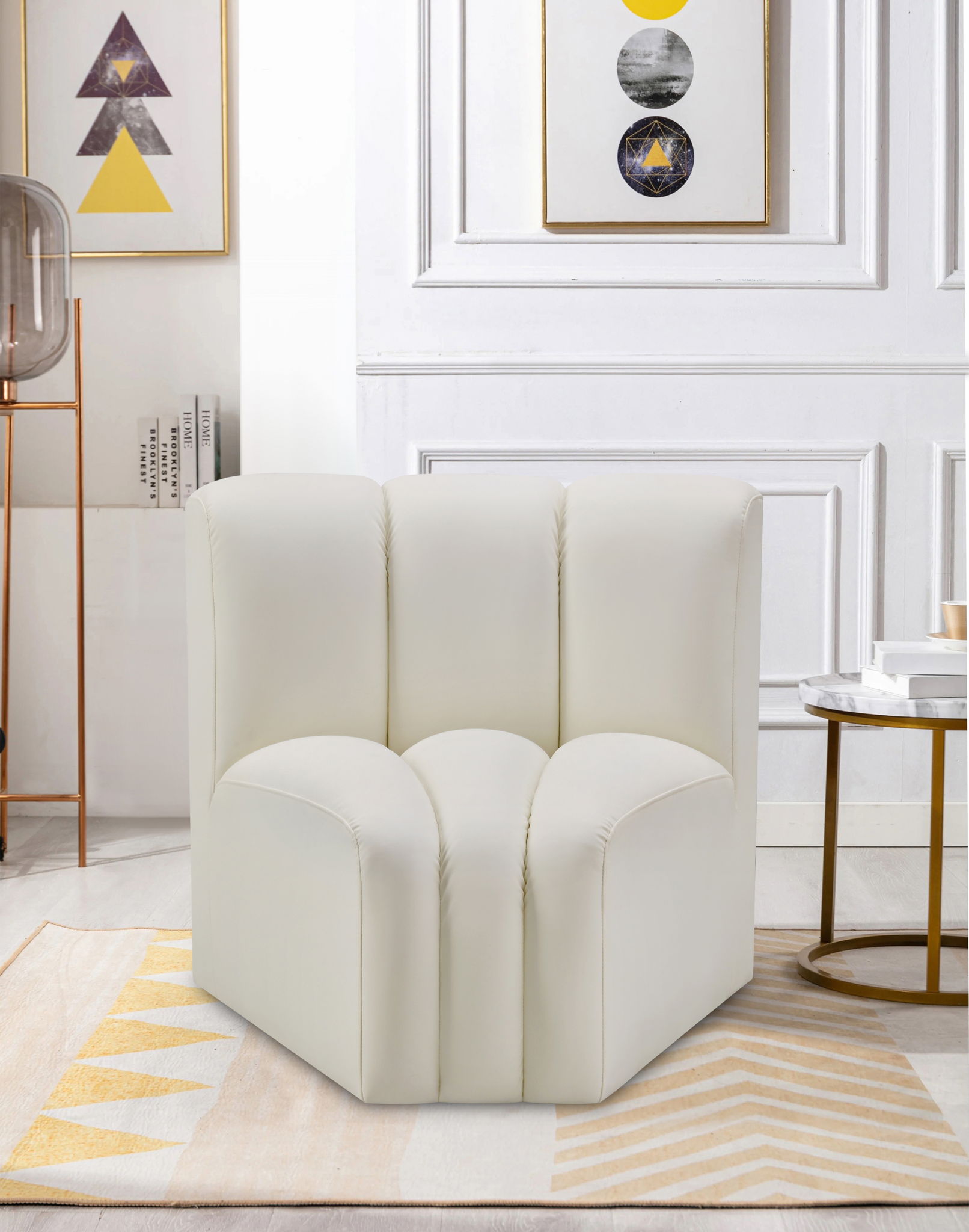 Arc - Faux Leather Curved Corner Chair - Urban Living Furniture (Los Angeles, CA)