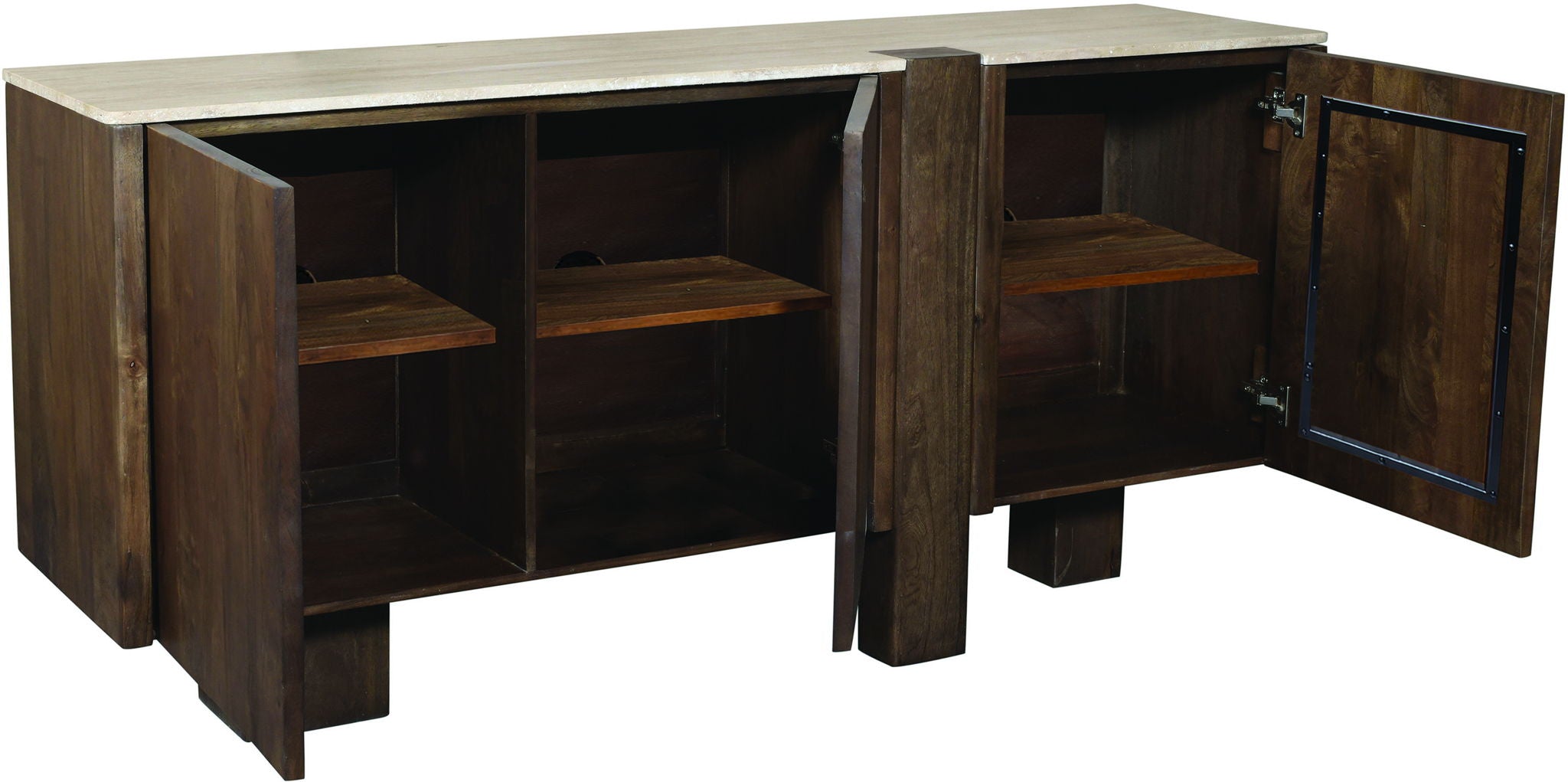 Pietra - Travertine And Mango Wood Sideboard / Buffet - Brown / Beige - Urban Living Furniture (Los Angeles, CA)