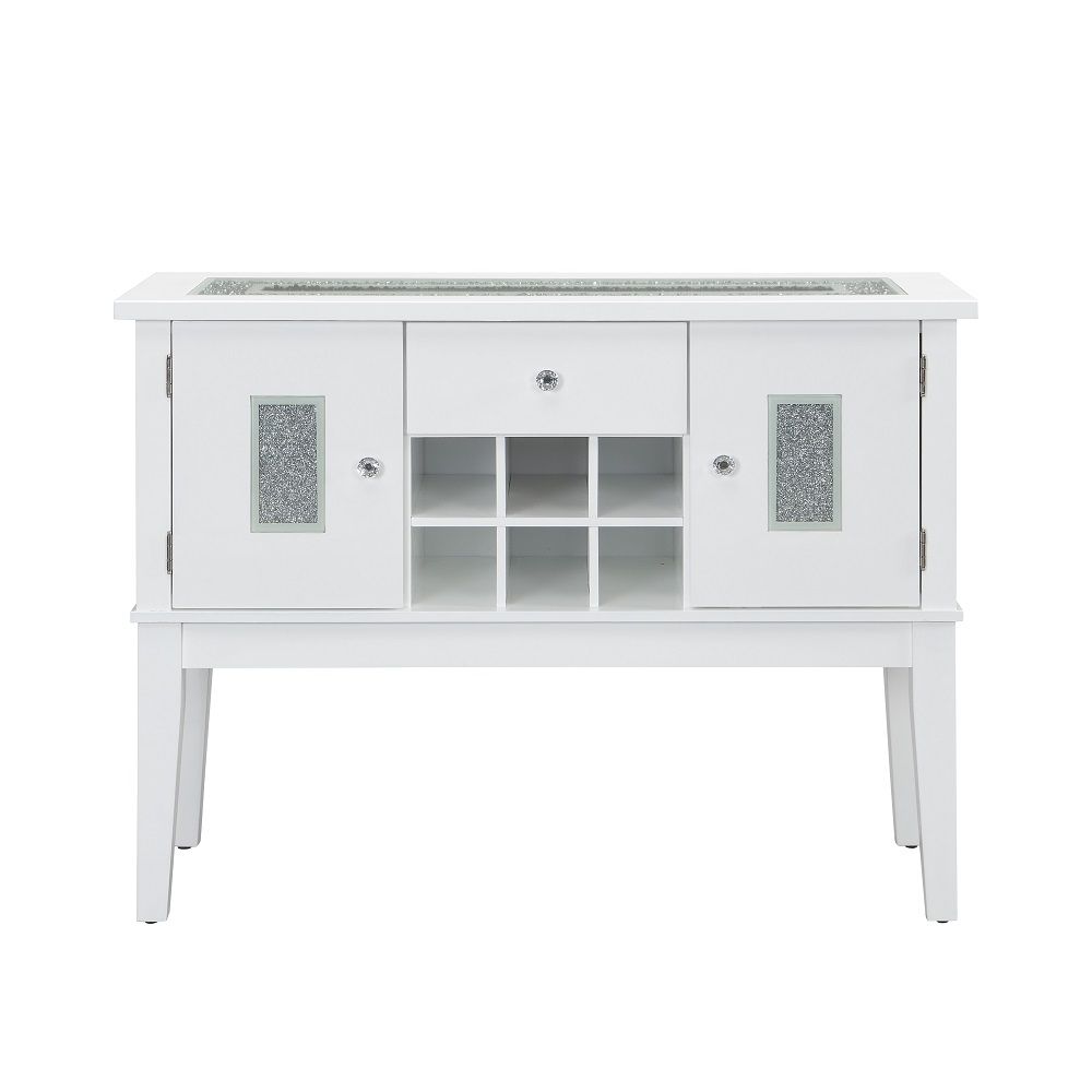 Elizaveta - Server - Faux Crystal Diamonds & White High Gloss - Urban Living Furniture (Los Angeles, CA)