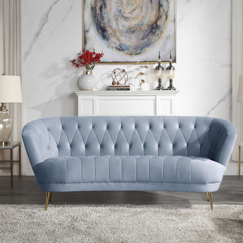 Bayram - Sofa - Light Gray Velvet - Urban Living Furniture (Los Angeles, CA)