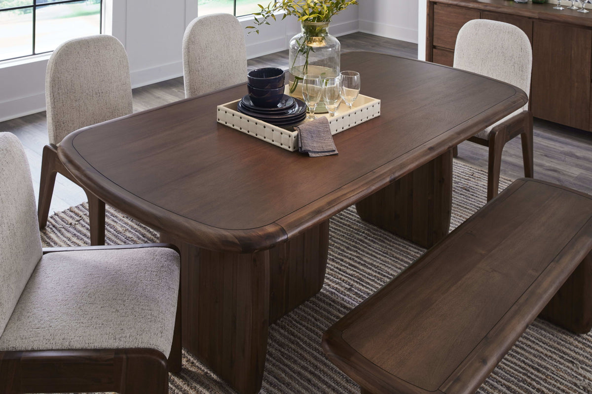 Xolani - Rectangular Acacia Wood Pedestal Table - Impala