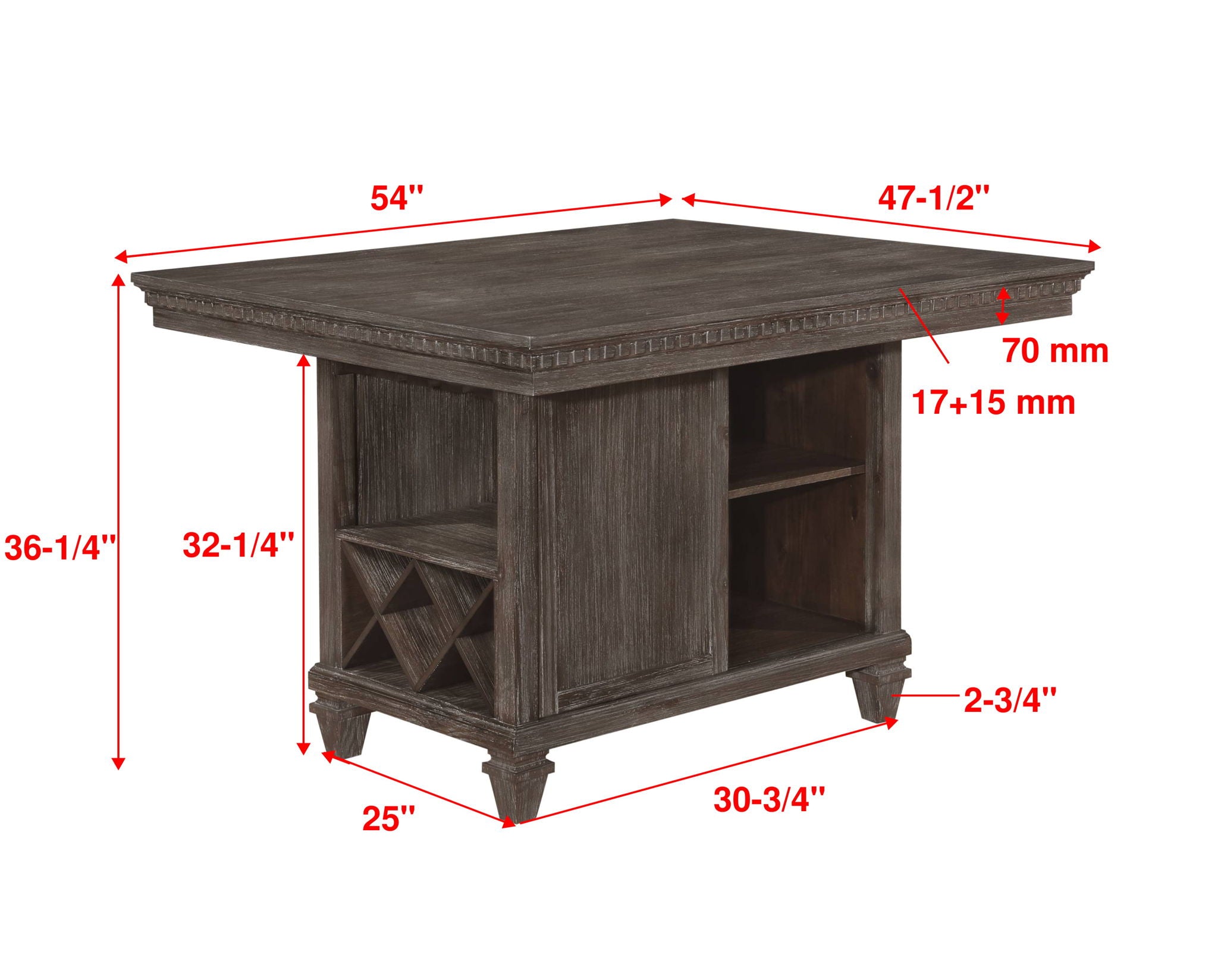 Regent - Counter Height Table - Charcoal Black - Urban Living Furniture (Los Angeles, CA)