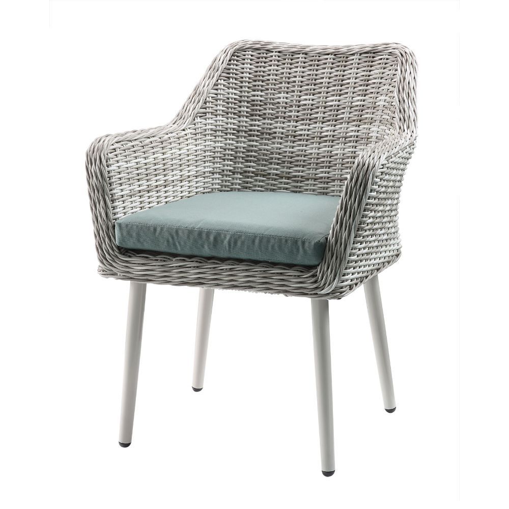 Tashay - 3 Piece Patio Bistro Set - Green Fabric & Beige Wicker - Urban Living Furniture (Los Angeles, CA)
