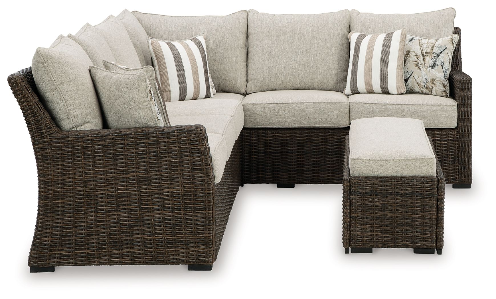 Brook Ranch - Brown - Sofa Sectional, Bench With Cushion (Set of 3) - Urban Living Furniture (Los Angeles, CA)