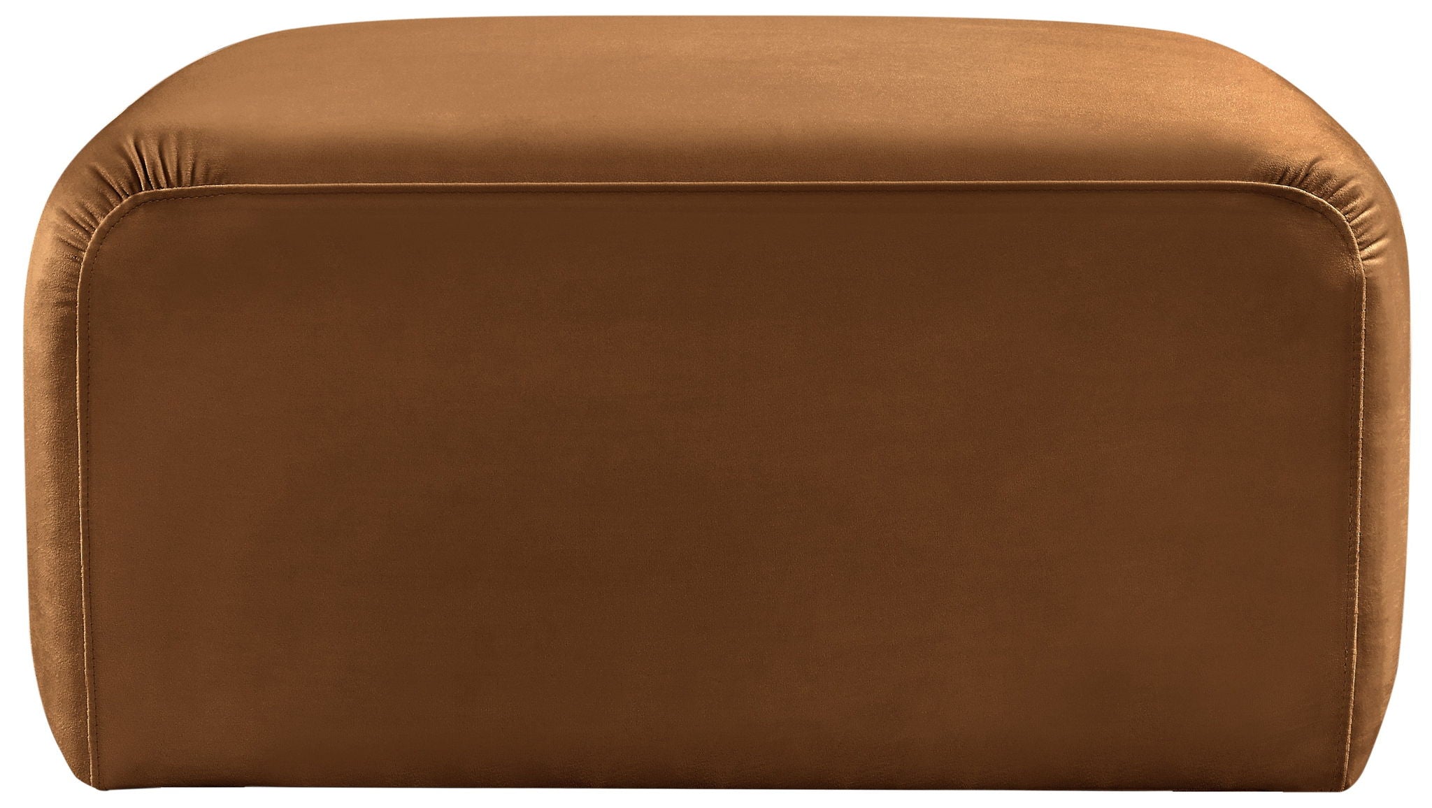 Arc - Velvet Ottoman - Saddle