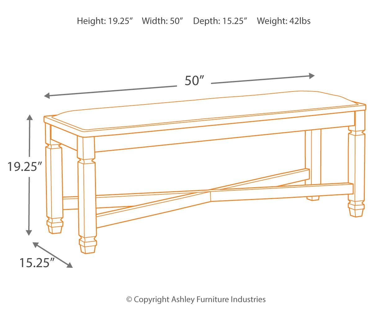 Tyler Creek - Black / Grayish Brown - Upholstered Bench - Urban Living Furniture (Los Angeles, CA)
