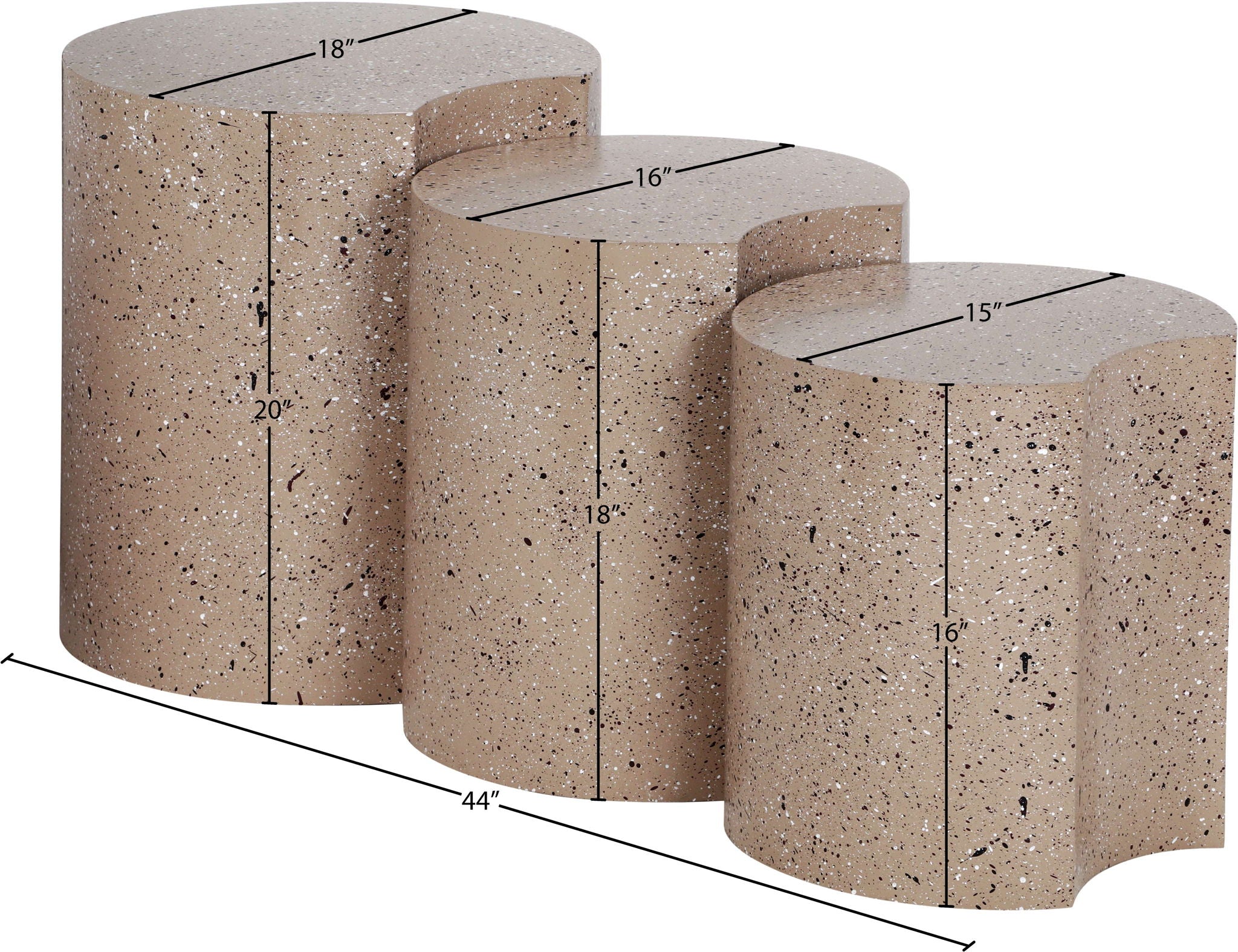 Dimple - 3 Piece Modular End Table - Terazzo Finish - Urban Living Furniture (Los Angeles, CA)