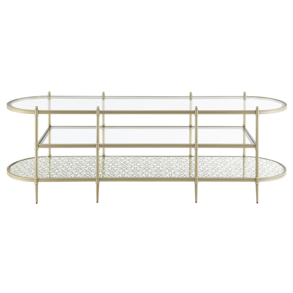 Zaba - TV Stand - Glass Top & Silver - Urban Living Furniture (Los Angeles, CA)