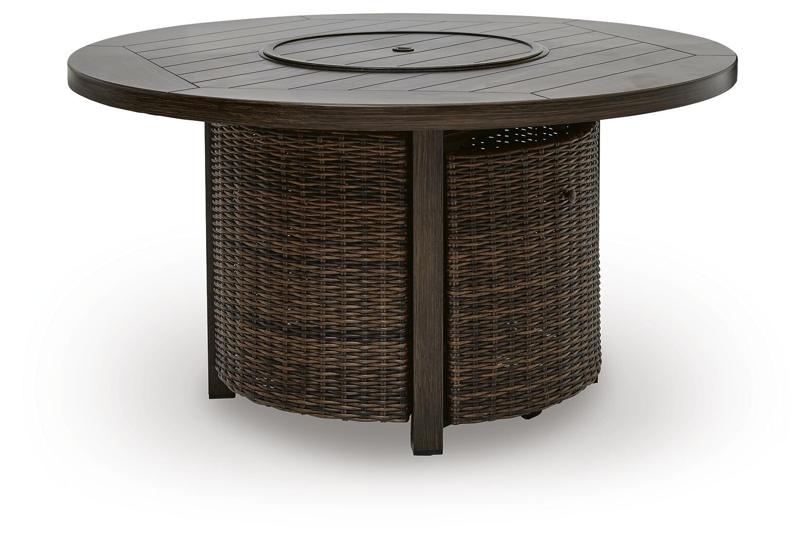 Monterey Point - Round Fire Pit Table - Dark Brown - Urban Living Furniture (Los Angeles, CA)