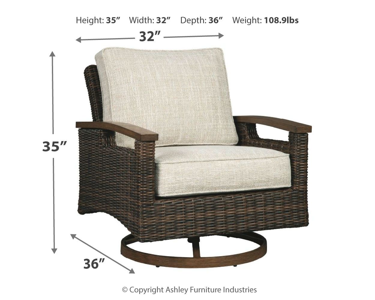 Paradise Trail - Medium Brown - Swivel Lounge Chair (Set of 2) - Urban Living Furniture (Los Angeles, CA)