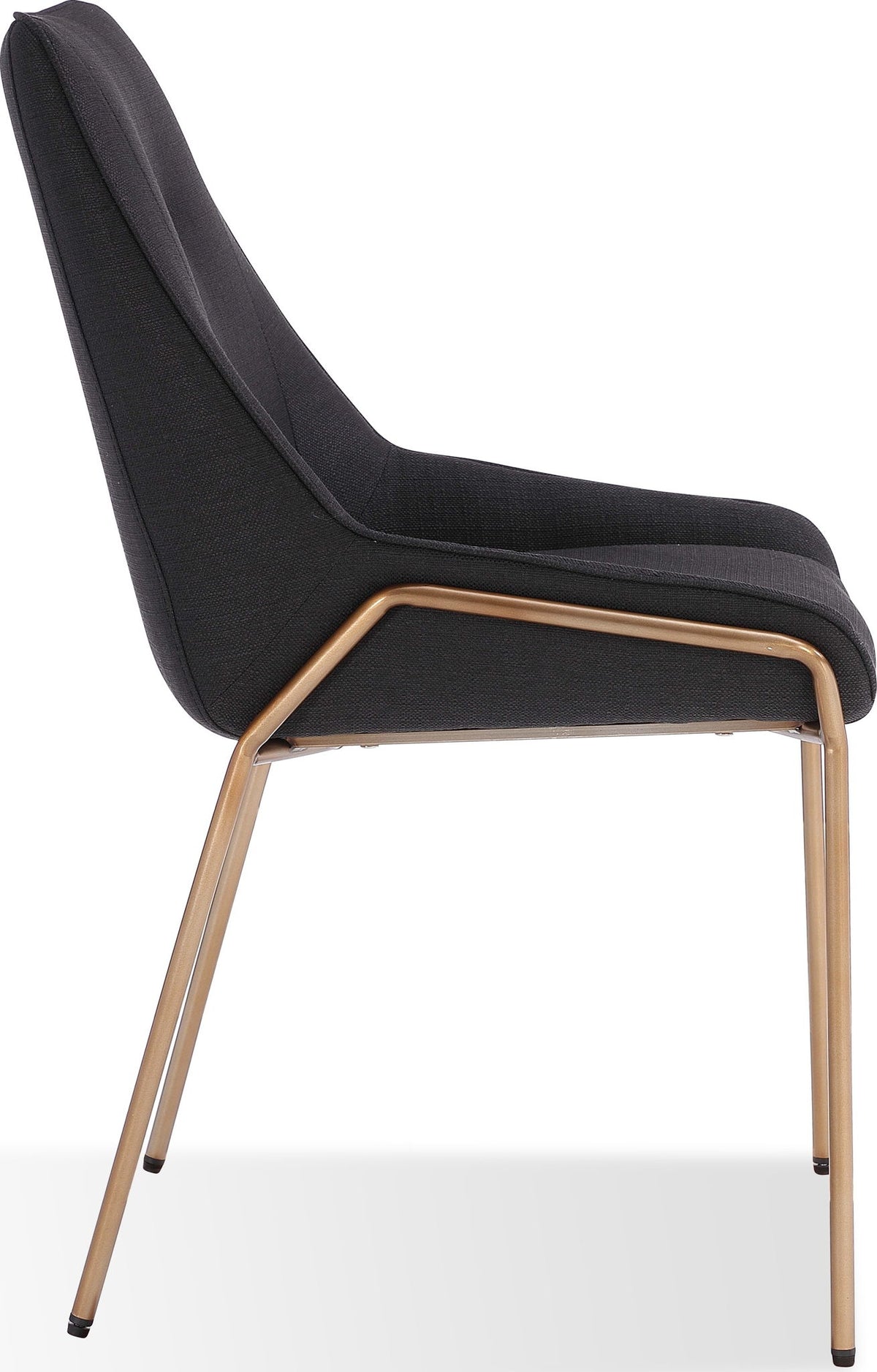 Sunrise - Cyrus Fabric Upholstered Dining Chair (Set of 2) - Coal And Brushed Bronze Metal