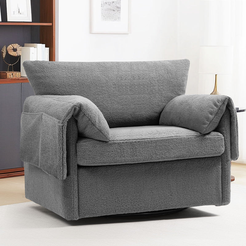 Oversized Swivel Armchair Modern Chair & Single Sofa Lounge, Comfortable Seating For Living Room