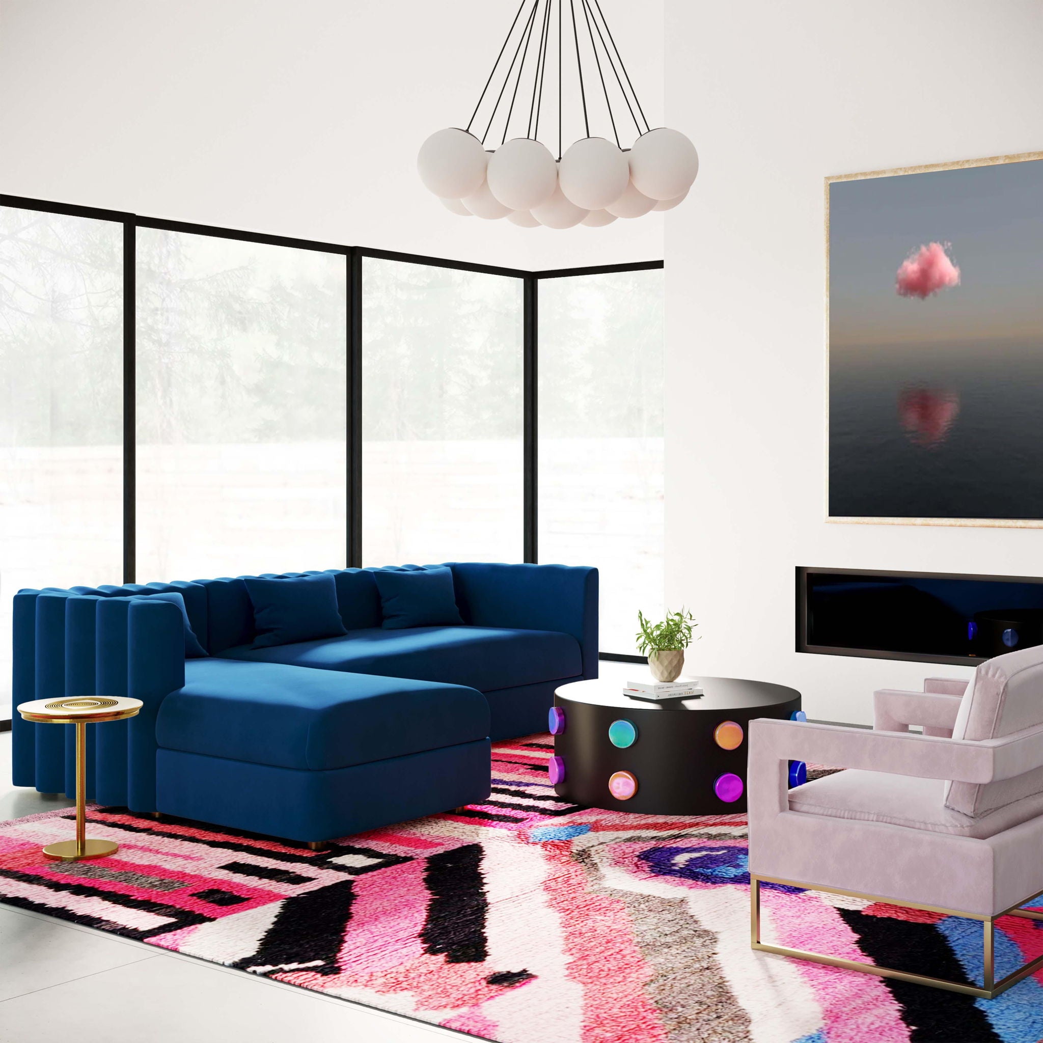 Callie - Velvet Sectional - LAF - Urban Living Furniture (Los Angeles, CA)