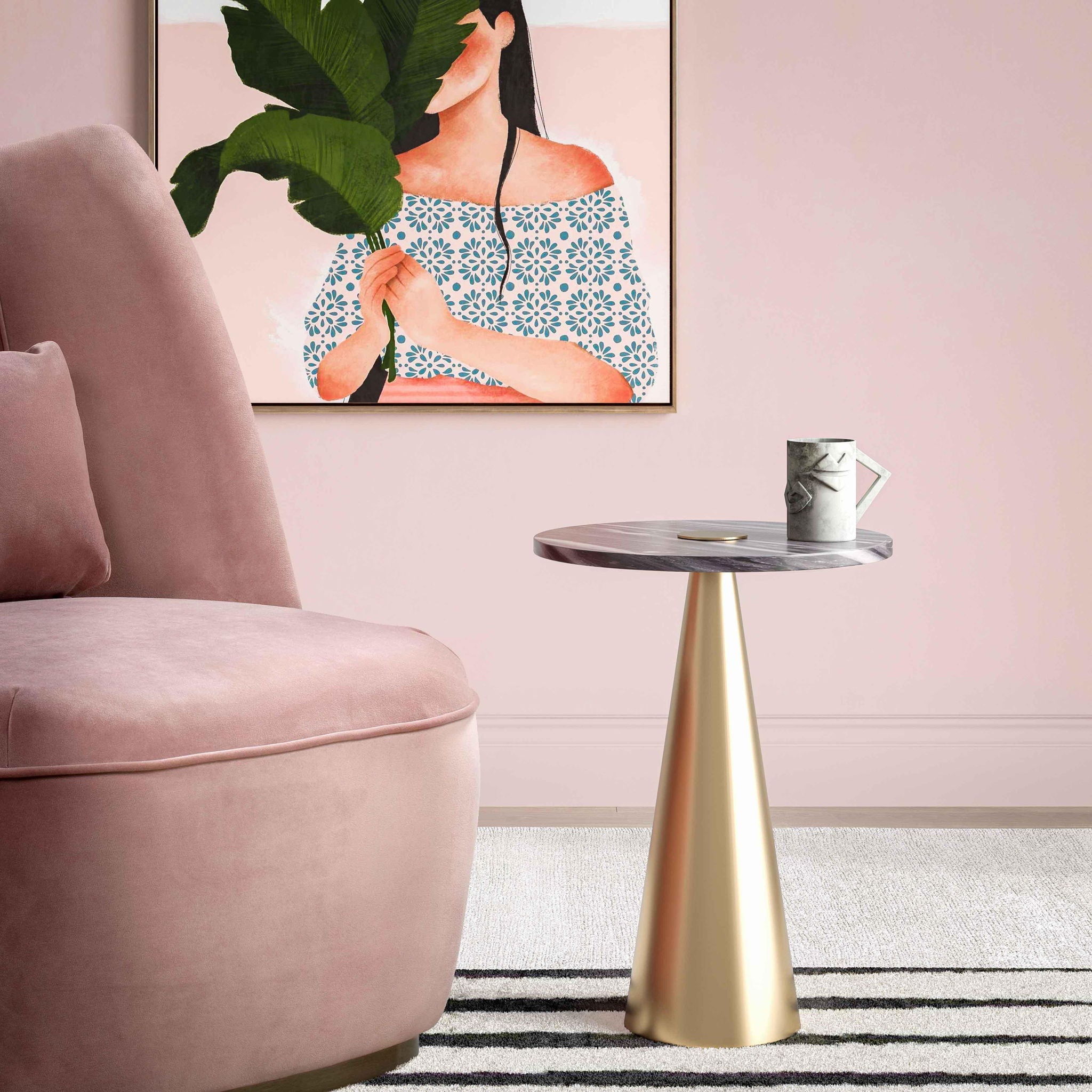 Addyson - Marble Side Table - Dark Gray - Urban Living Furniture (Los Angeles, CA)