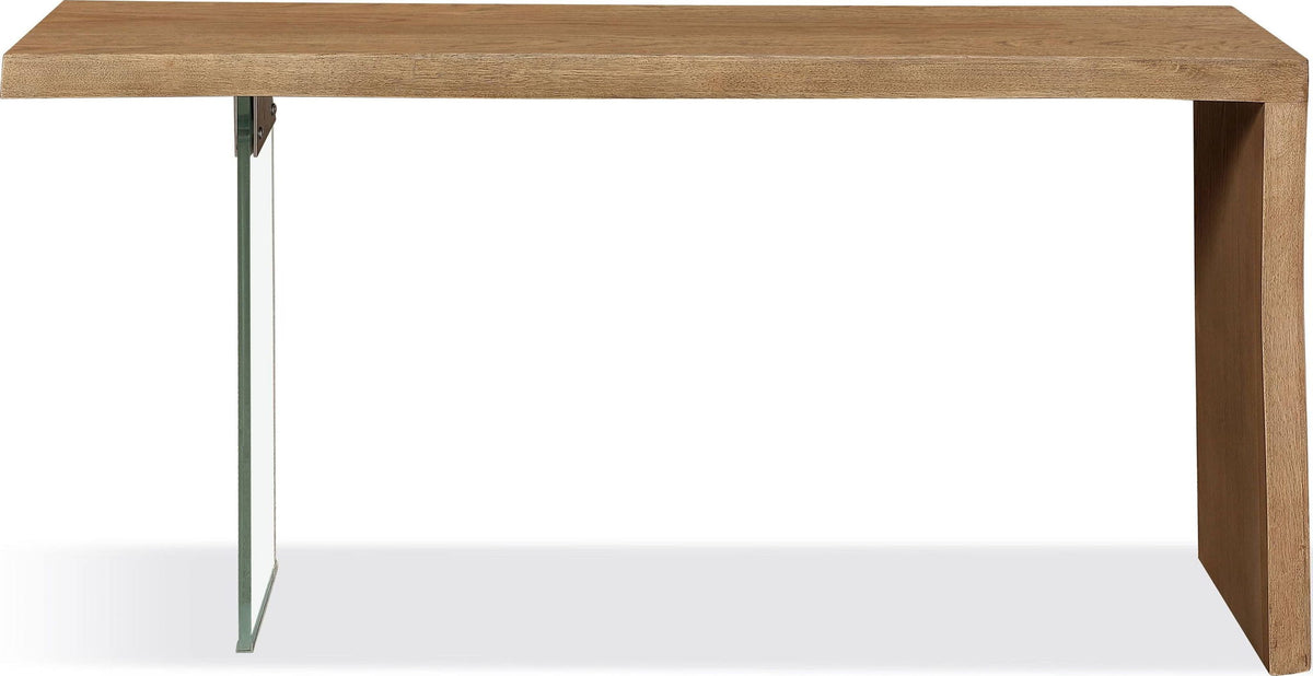 One - Live Edge White Oak And Glass Table