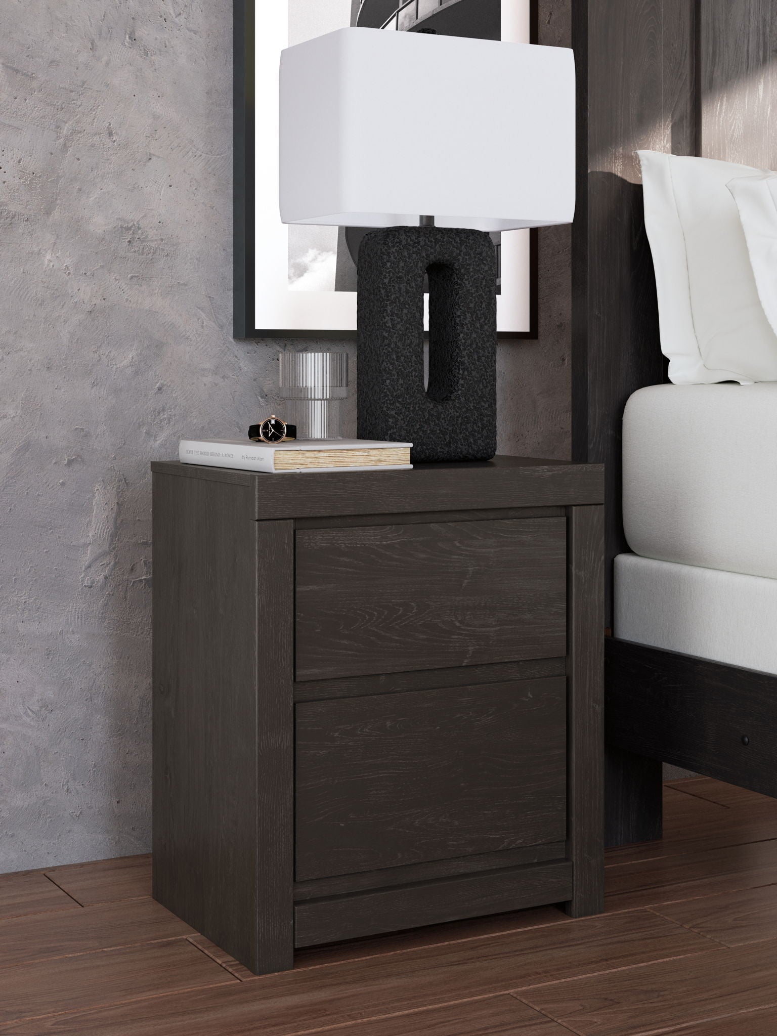 Fraluna - Charcoal - Two Drawer Night Stand - Urban Living Furniture (Los Angeles, CA)