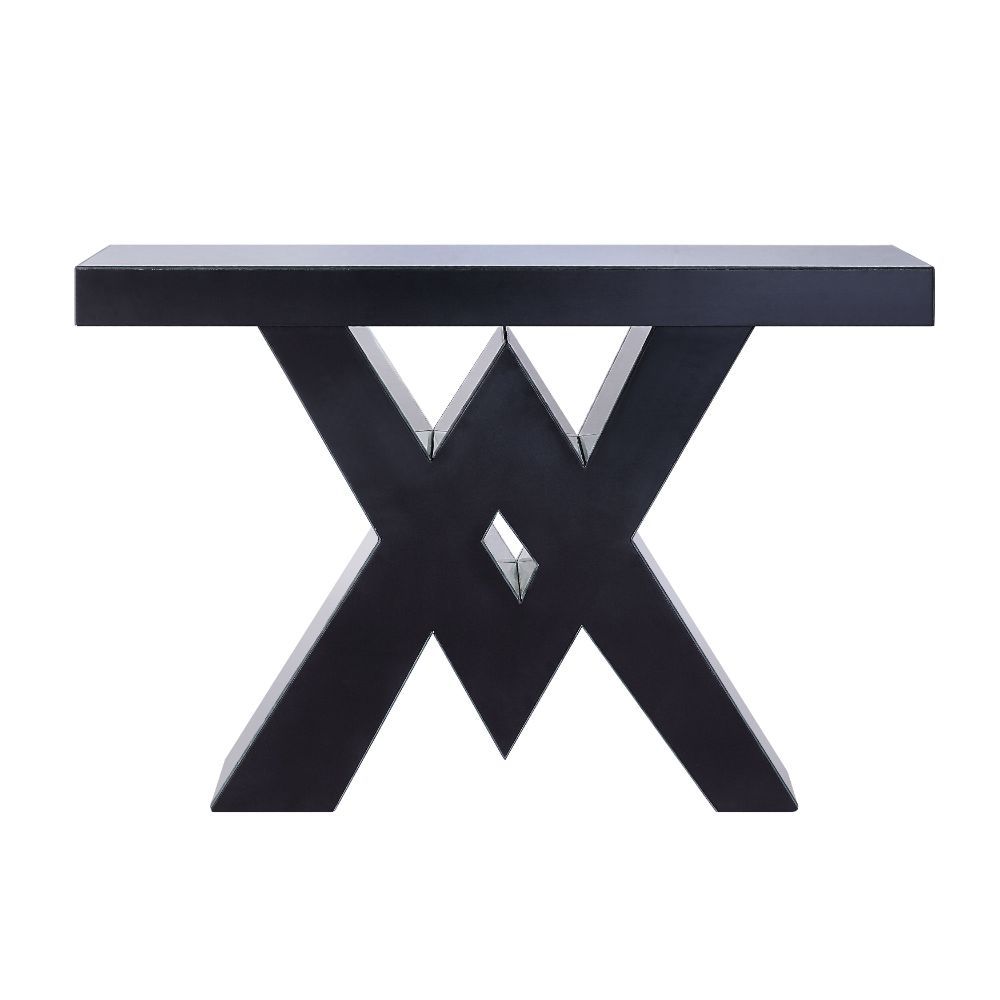 Noralie - Console Table, "V" Shape Pedestal - Mirrored & Faux Diamonds - Urban Living Furniture (Los Angeles, CA)