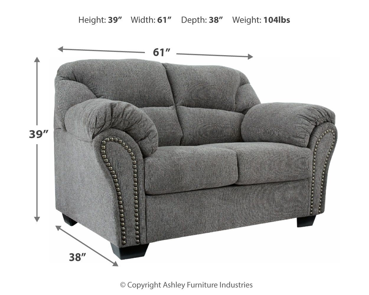Allmaxx - Pewter - Loveseat - Urban Living Furniture (Los Angeles, CA)