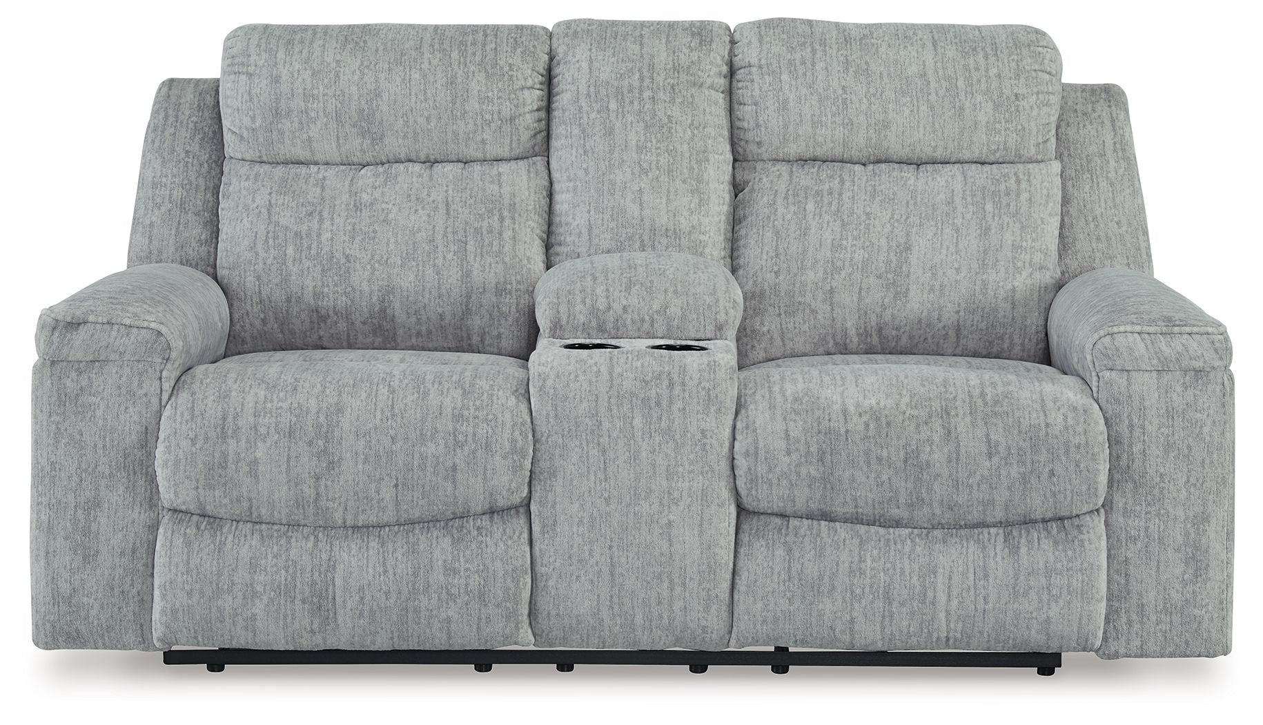 Buntington - Pewter - Dbl Reclining Loveseat with Console - Urban Living Furniture (Los Angeles, CA)