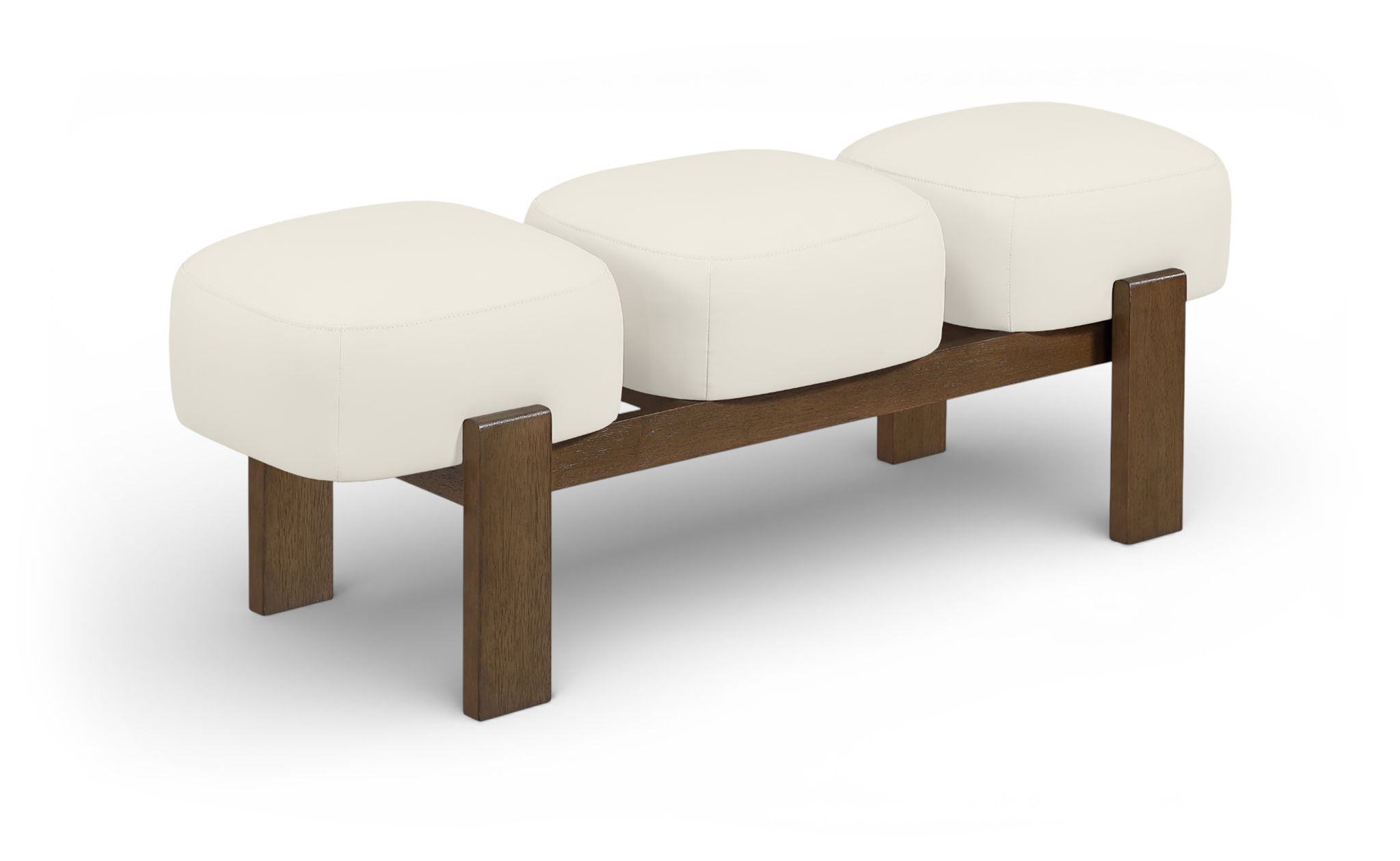 Woodcrest - Vegan Leather Upholstered Bench - Painted Brown Walnut Base - Urban Living Furniture (Los Angeles, CA)