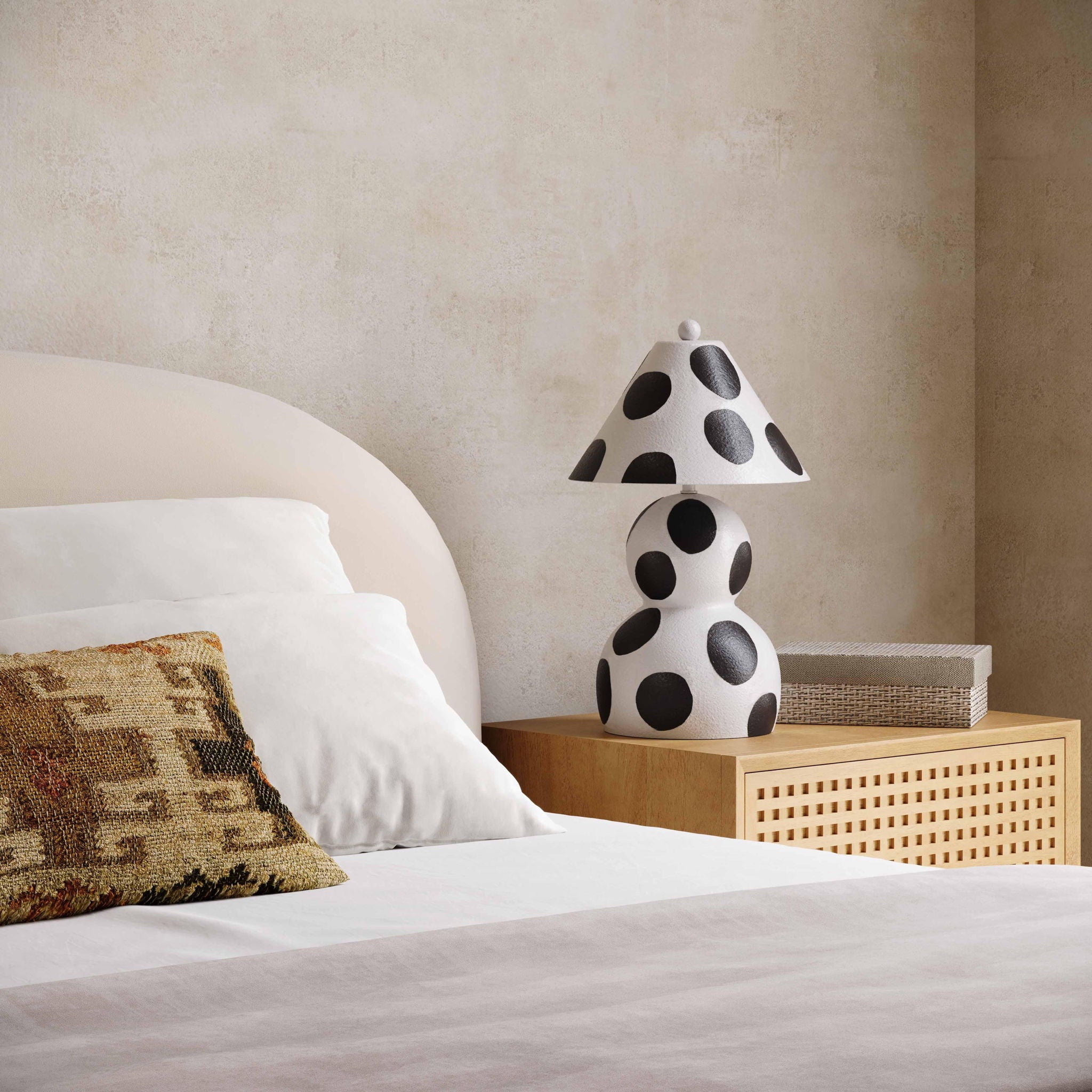 Lerici - Papier Mache Table Lamp - Black And White - Urban Living Furniture (Los Angeles, CA)