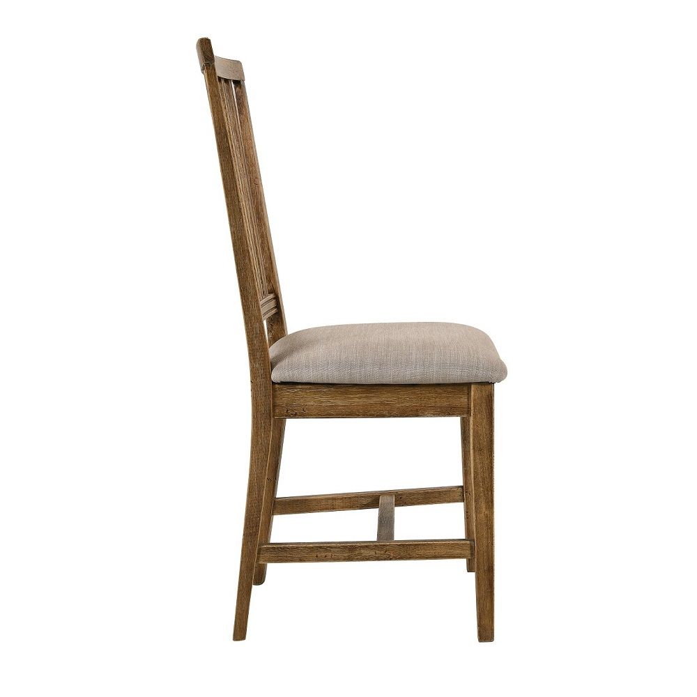 Wallace II - Side Chair (Set of 2) - Tan Linen & Weathered Oak - Urban Living Furniture (Los Angeles, CA)