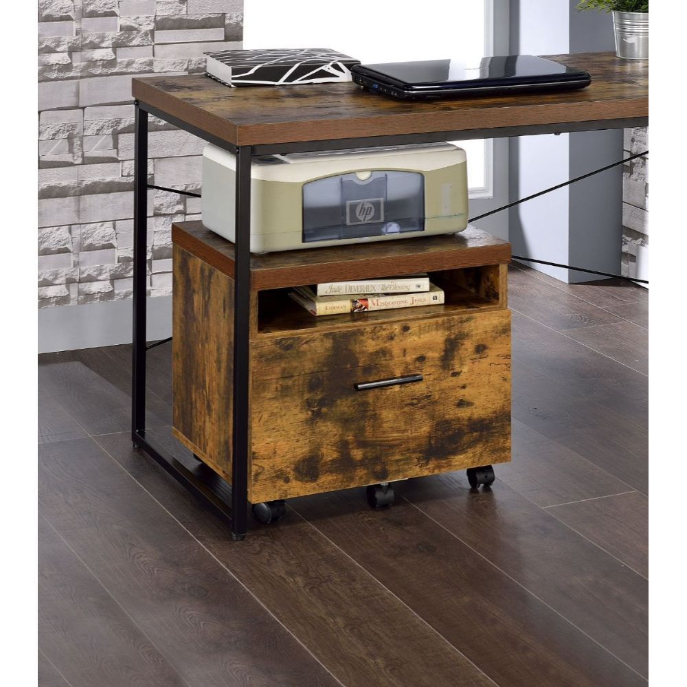 Bob - File Cabinet - Weathered Oak & Black - Urban Living Furniture (Los Angeles, CA)