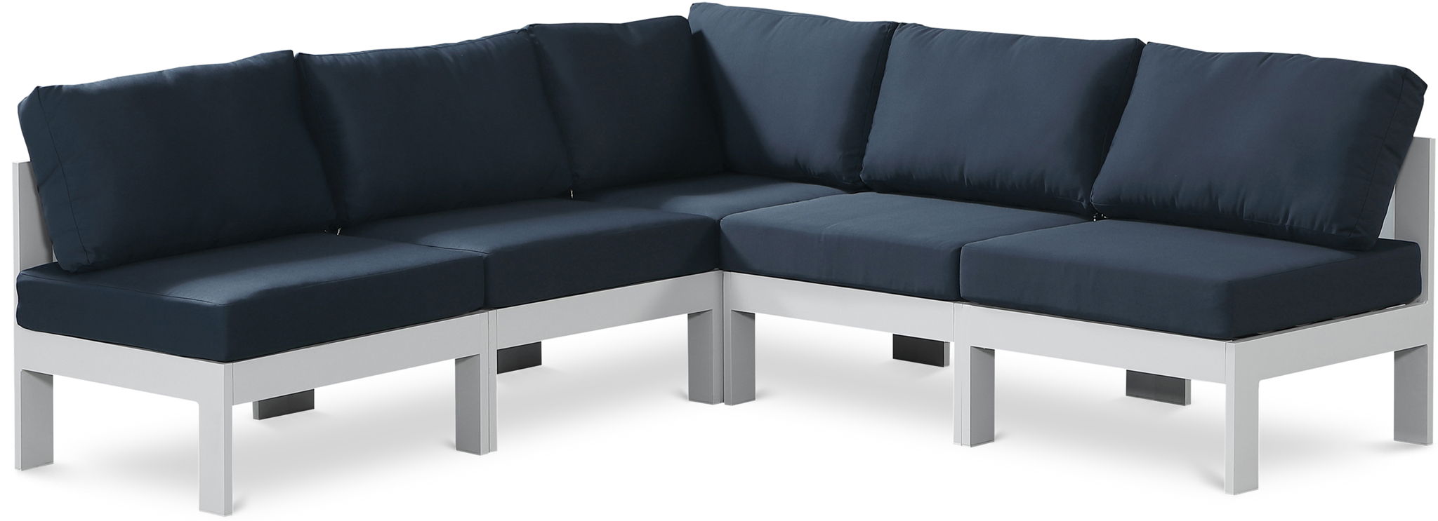 Nizuc - Outdoor Patio 5 Piece Modular Sectional With White Frame - Urban Living Furniture (Los Angeles, CA)