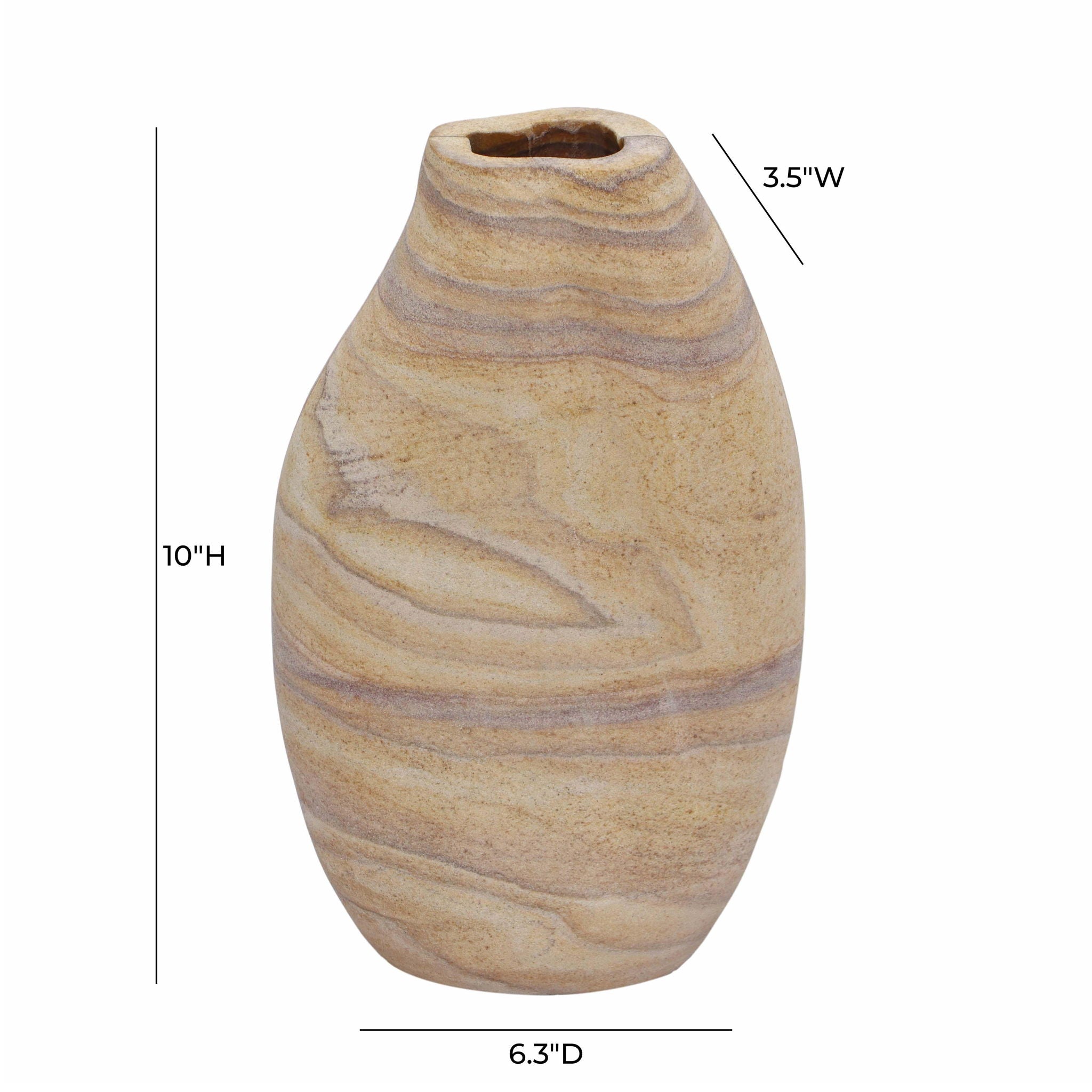 Saava - Curved Vase - Sandstone - Urban Living Furniture (Los Angeles, CA)