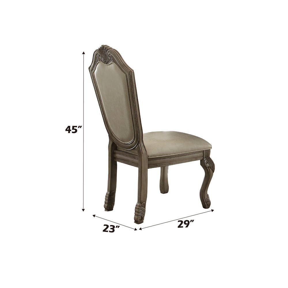 Chateau De Ville - Side Chair (Set of 2) - Synthetic Leather & Antique White - Urban Living Furniture (Los Angeles, CA)