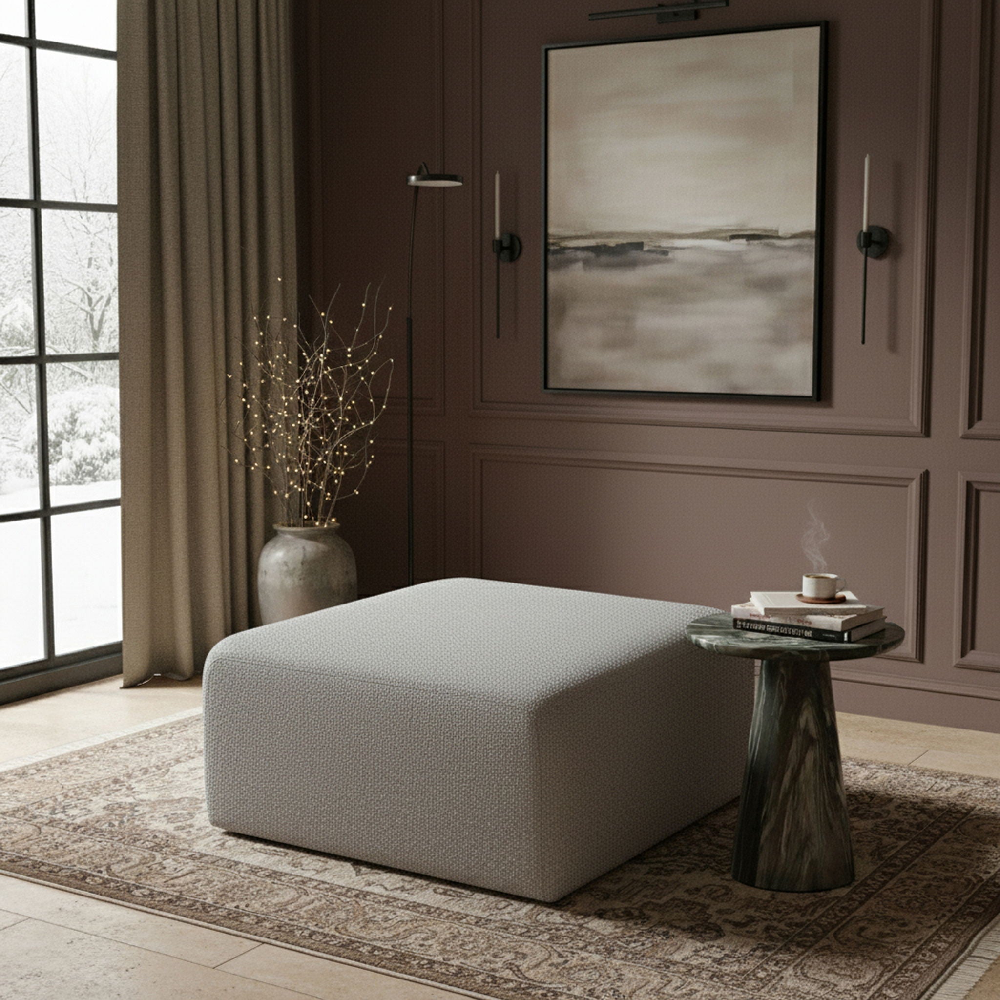 Arc - Boucle Fabric Ottoman - Urban Living Furniture (Los Angeles, CA)
