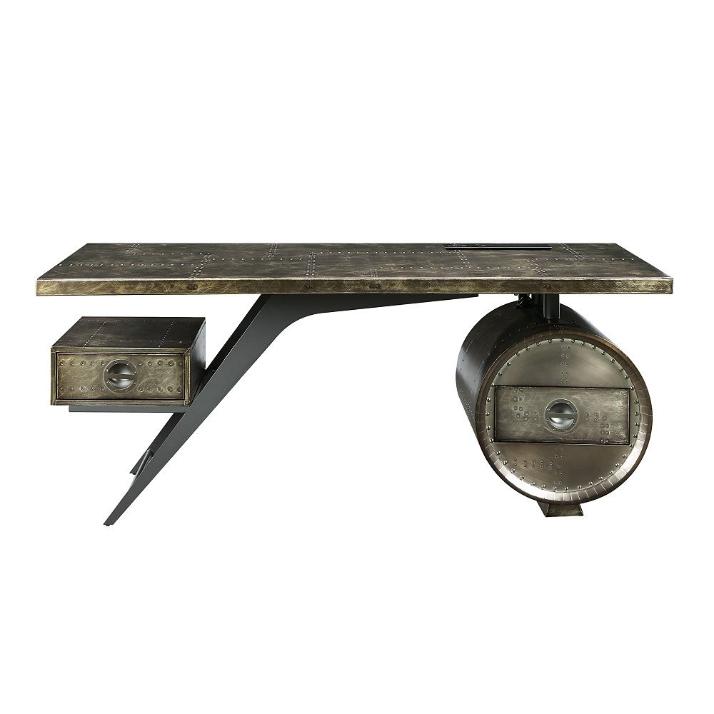Brancaster - Executive Writing Desk With USB - Bronze - Urban Living Furniture (Los Angeles, CA)