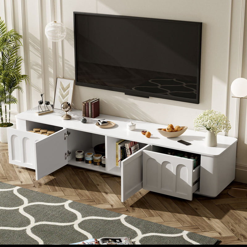 Modern TV Stand With 2 Cabinets And 2 Drawers