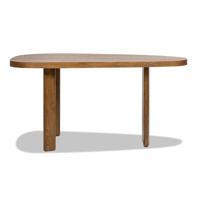 Melvin - Modern Oak Oblong Oval Console Desk - Cafe Brown Oak