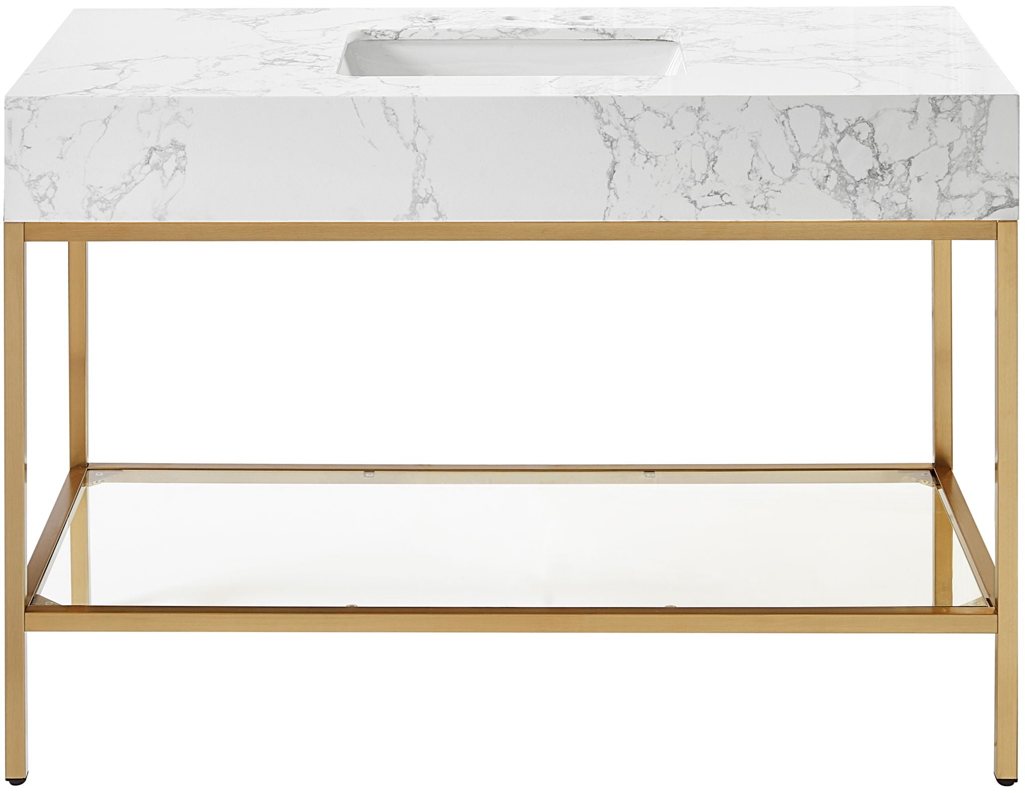 Marmo - Engineered Marble Bathroom Vanity With Gold Base