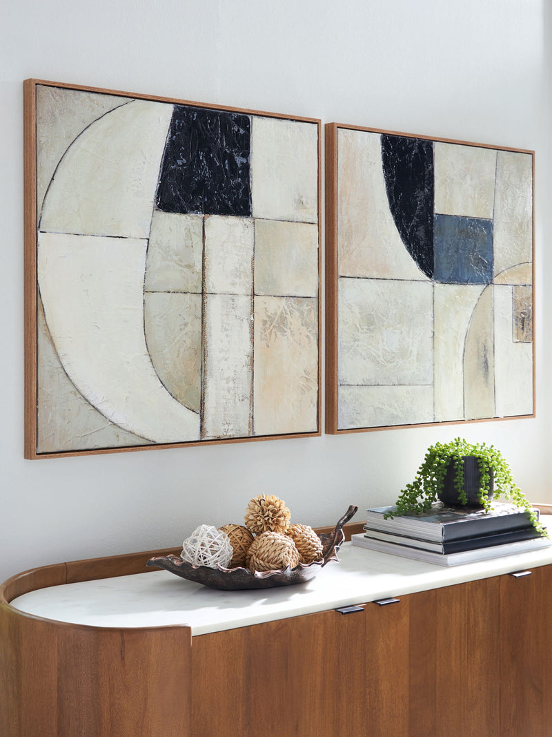 Bexlen - Tan / Taupe / Black - Wall Art Set (Set of 2)