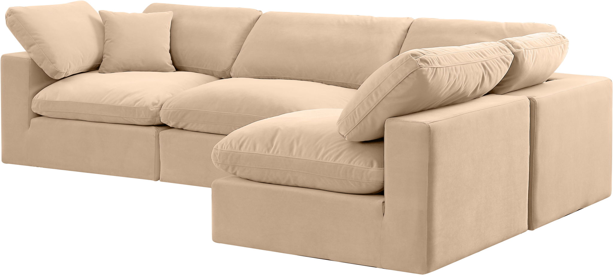 Comfy - 4 Piece Velvet Modular Armless Sectional - Urban Living Furniture (Los Angeles, CA)