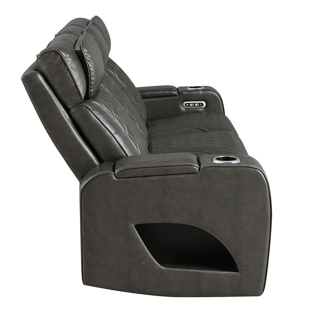 Taddeo - Power Motion Sofa With Power Headrest, USB, Wireless Charger, LED & Reading Light - Dark Gray - Urban Living Furniture (Los Angeles, CA)