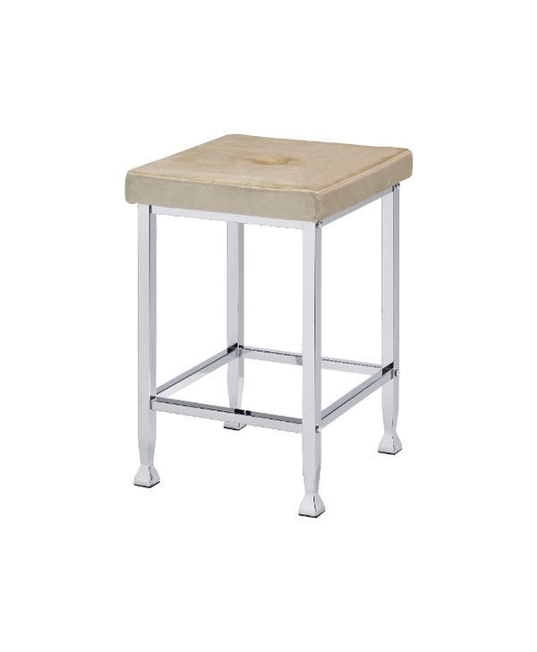 Raine - Stool (Set of 2) - Beige Velvet & Chrome Finish - Urban Living Furniture (Los Angeles, CA)