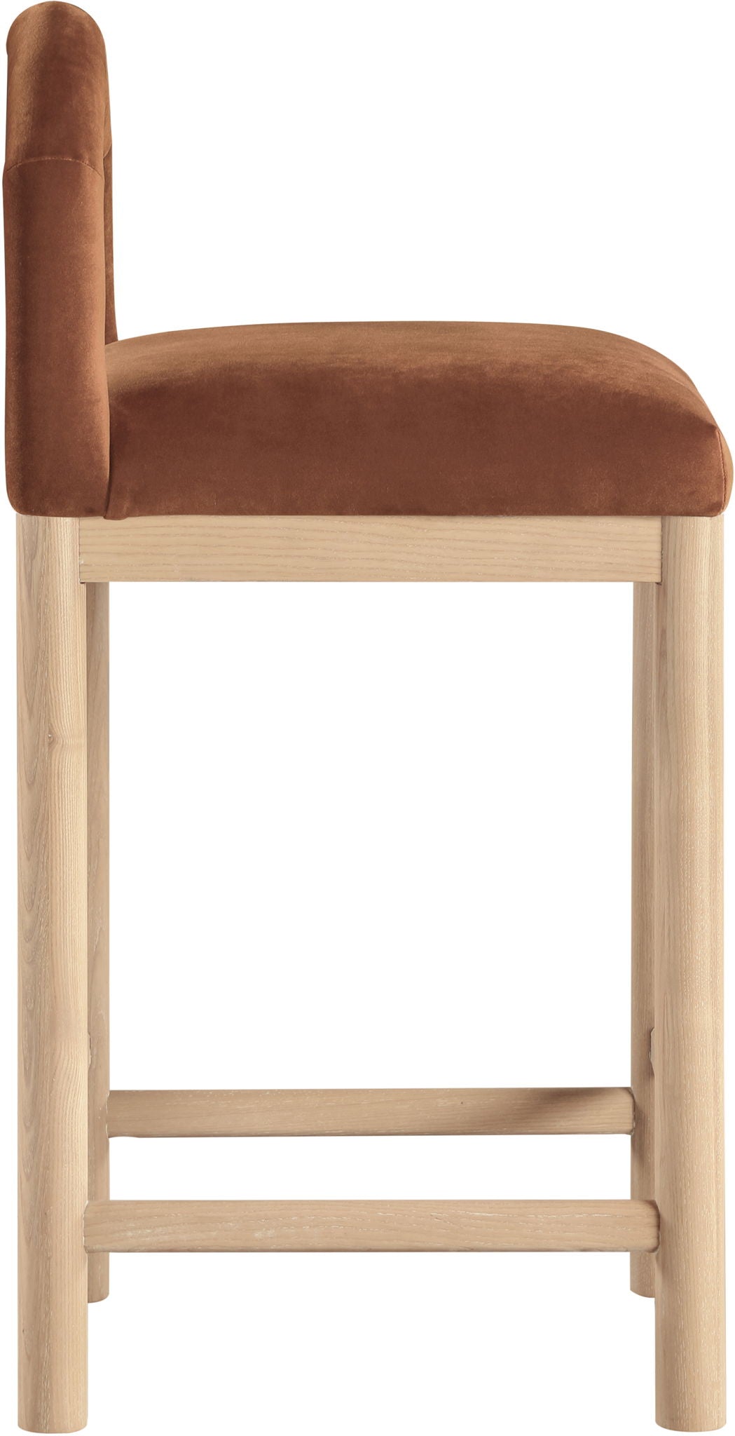 Conrad - Velvet Counter Stool With Natural Legs - Urban Living Furniture (Los Angeles, CA)