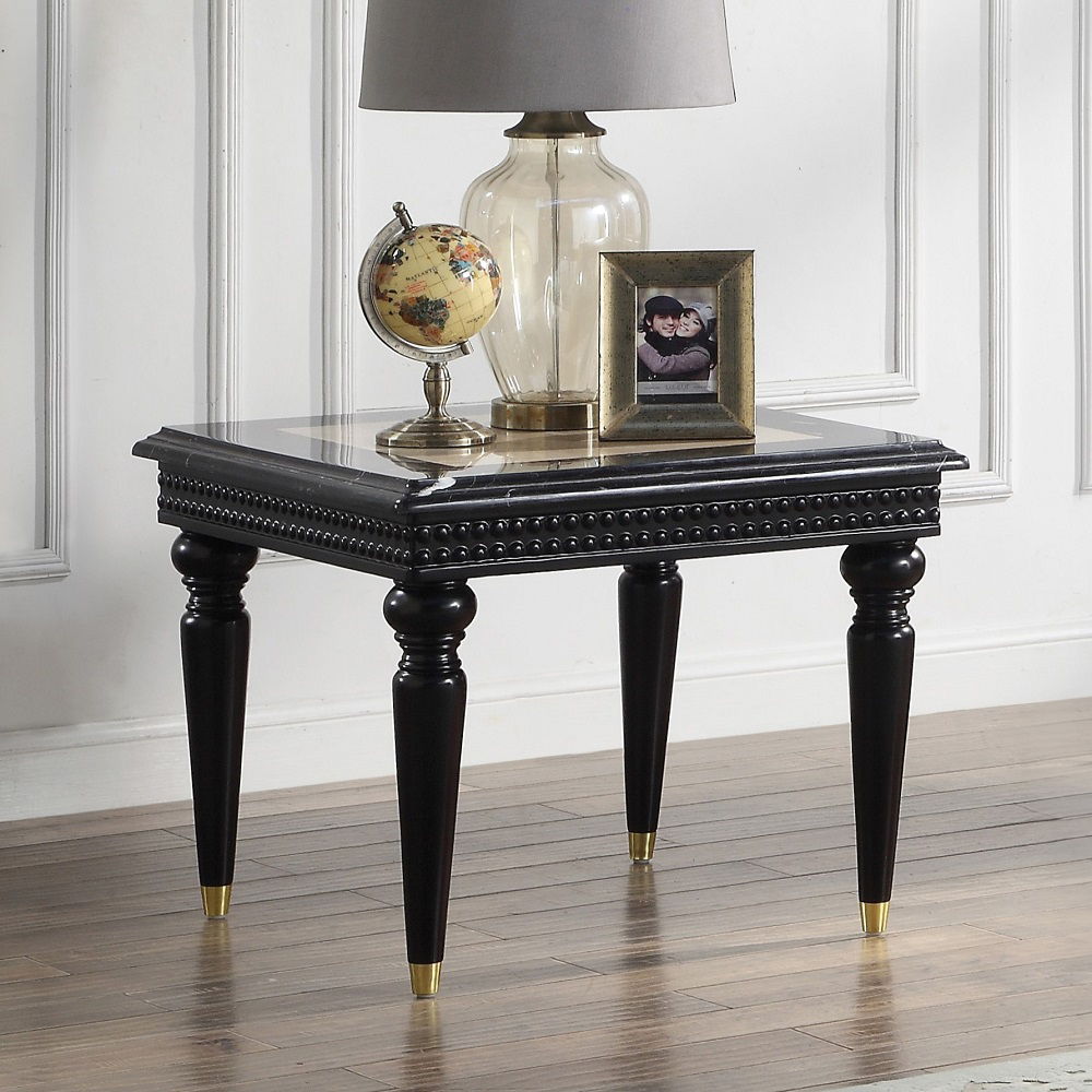 Tayden - End Table With Marble Top - Marble Top & Black - Urban Living Furniture (Los Angeles, CA)