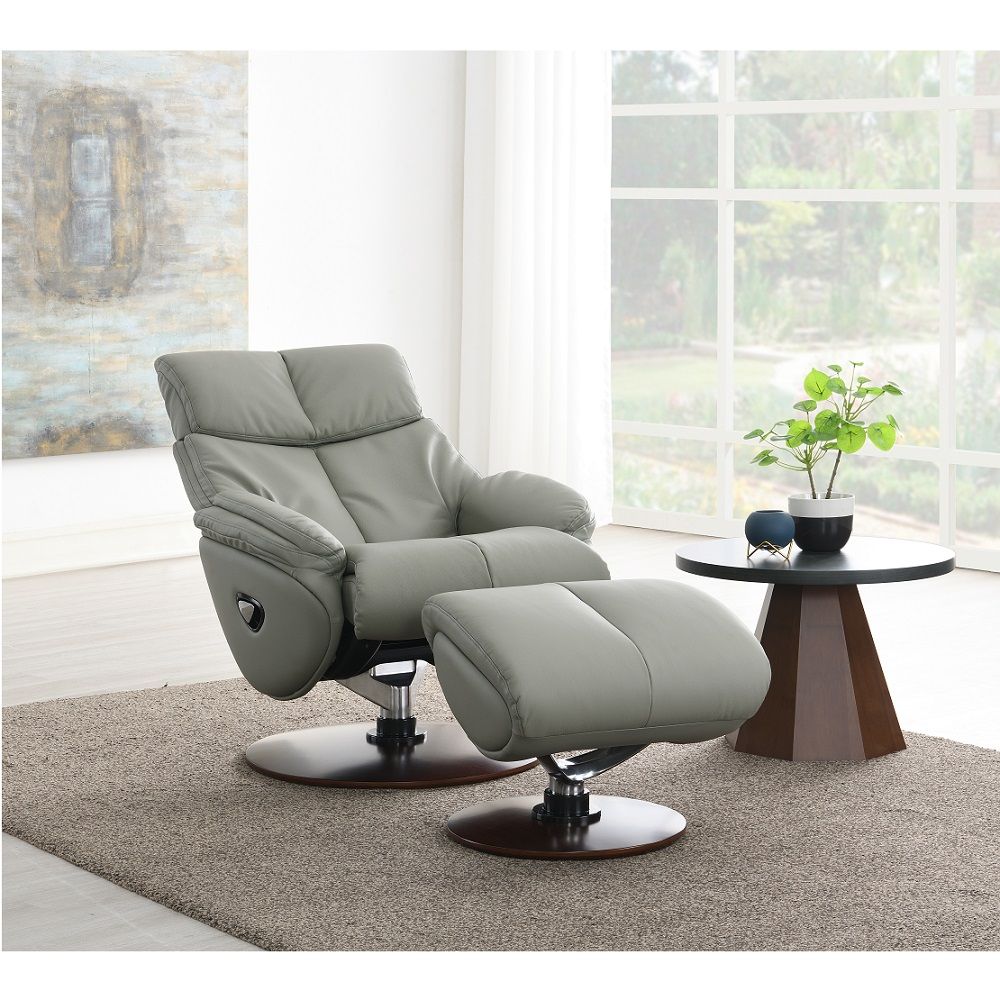Kandoro - Motion Accent Chair With Swivel & Ottoman - Gray And Brown - Urban Living Furniture (Los Angeles, CA)